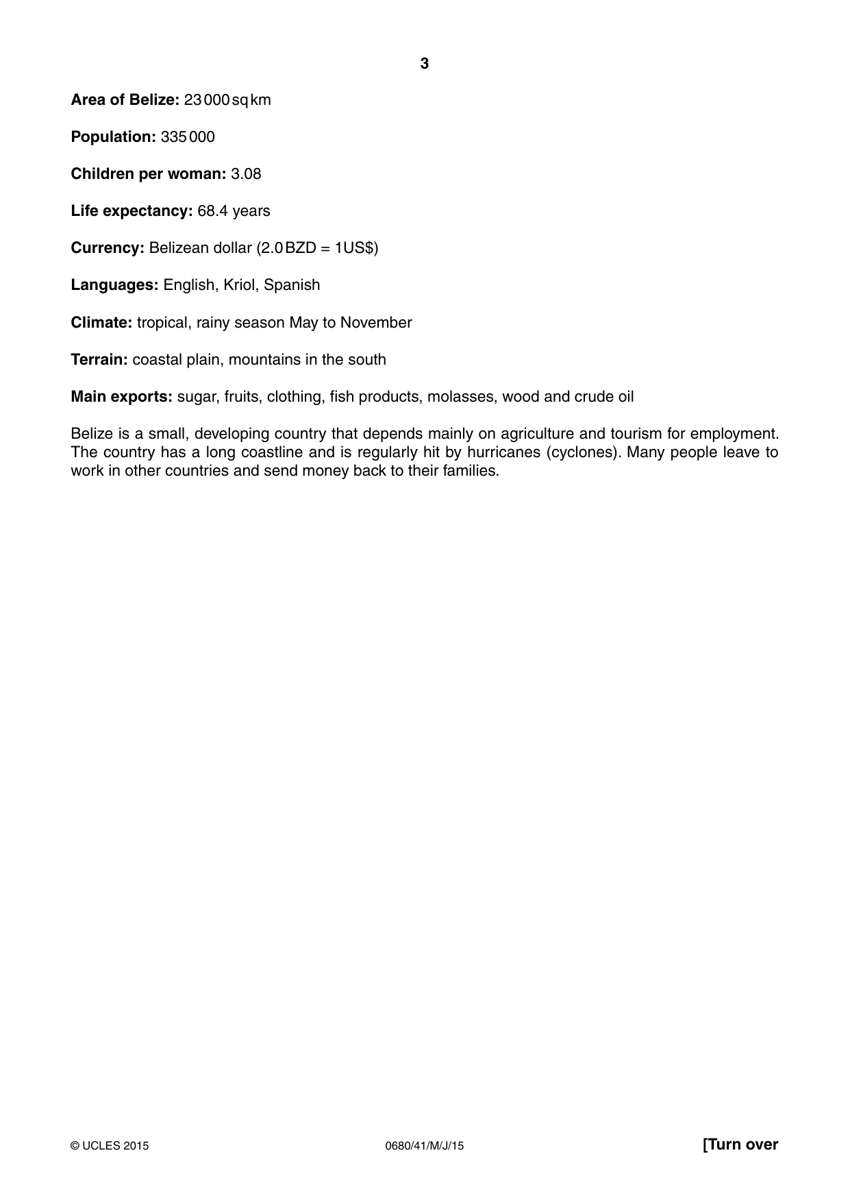 Cambridge IGCSE Environmental Management 0680 2015 May/June Paper 4 · Variant 1 question paper, page 3 of 20