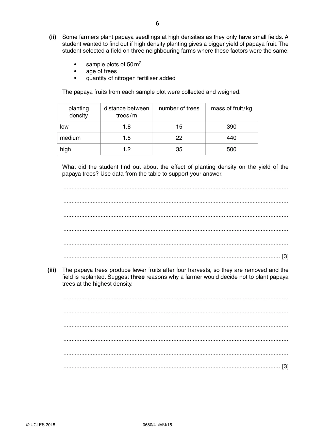 Cambridge IGCSE Environmental Management 0680 2015 May/June Paper 4 · Variant 1 question paper, page 6 of 20
