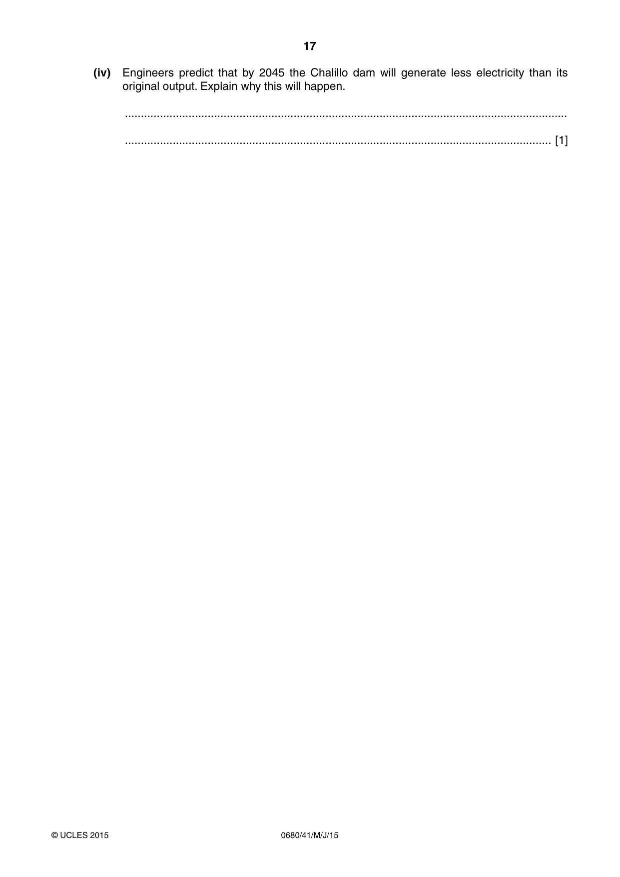 Cambridge IGCSE Environmental Management 0680 2015 May/June Paper 4 · Variant 1 question paper, page 17 of 20