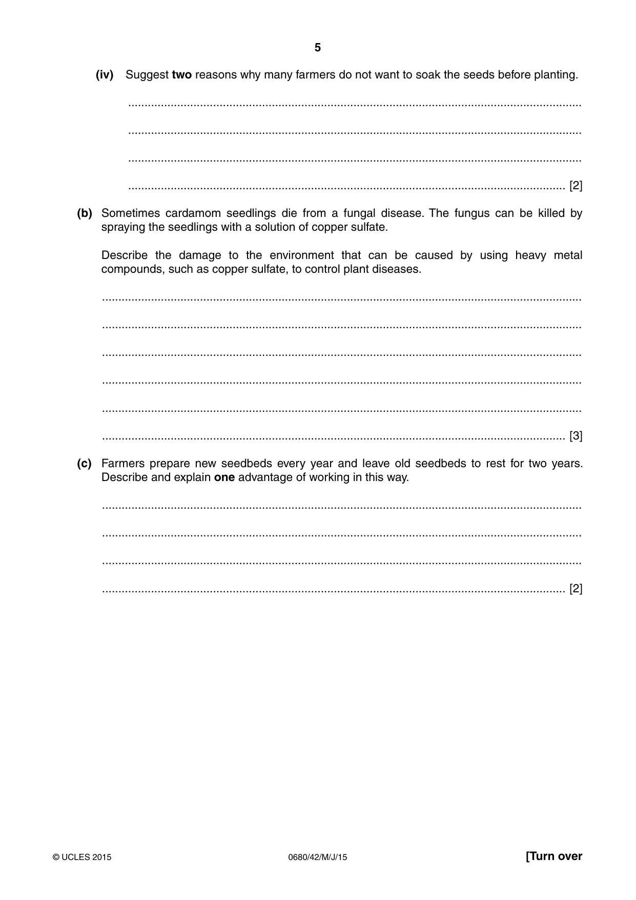 Cambridge IGCSE Environmental Management 0680 2015 May/June Paper 4 · Variant 2 question paper, page 5 of 16