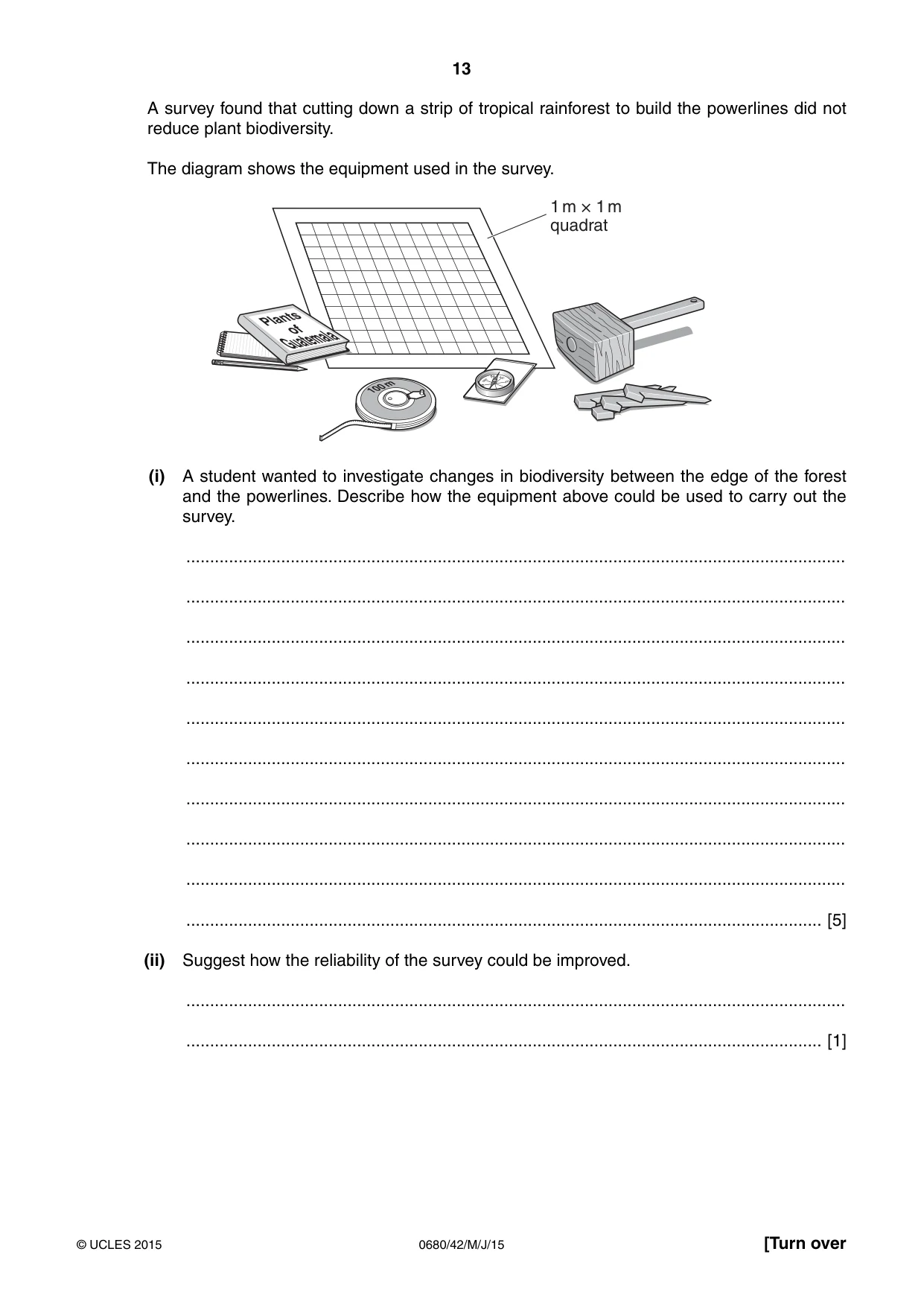 Cambridge IGCSE Environmental Management 0680 2015 May/June Paper 4 · Variant 2 question paper, page 13 of 16
