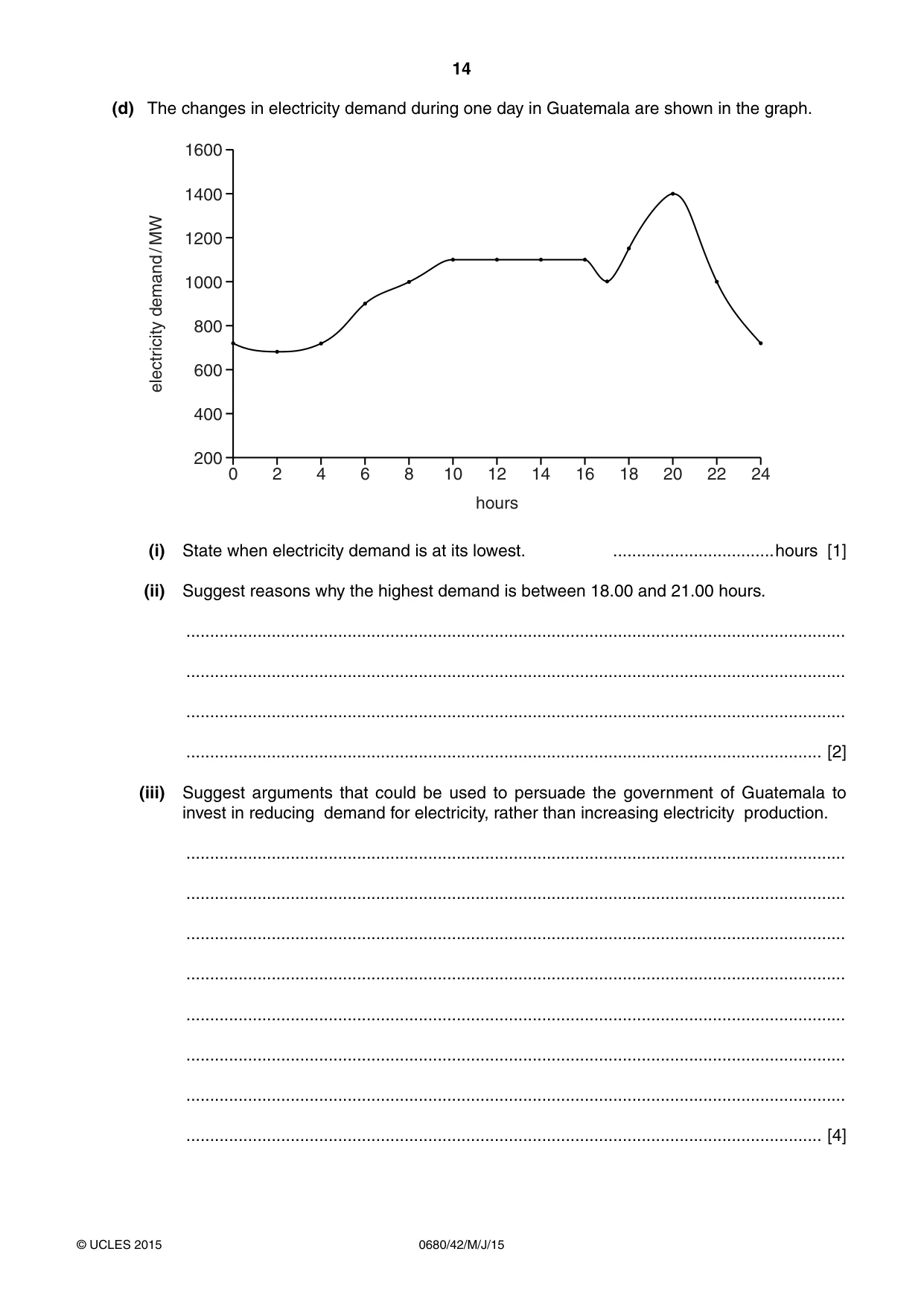 Cambridge IGCSE Environmental Management 0680 2015 May/June Paper 4 · Variant 2 question paper, page 14 of 16