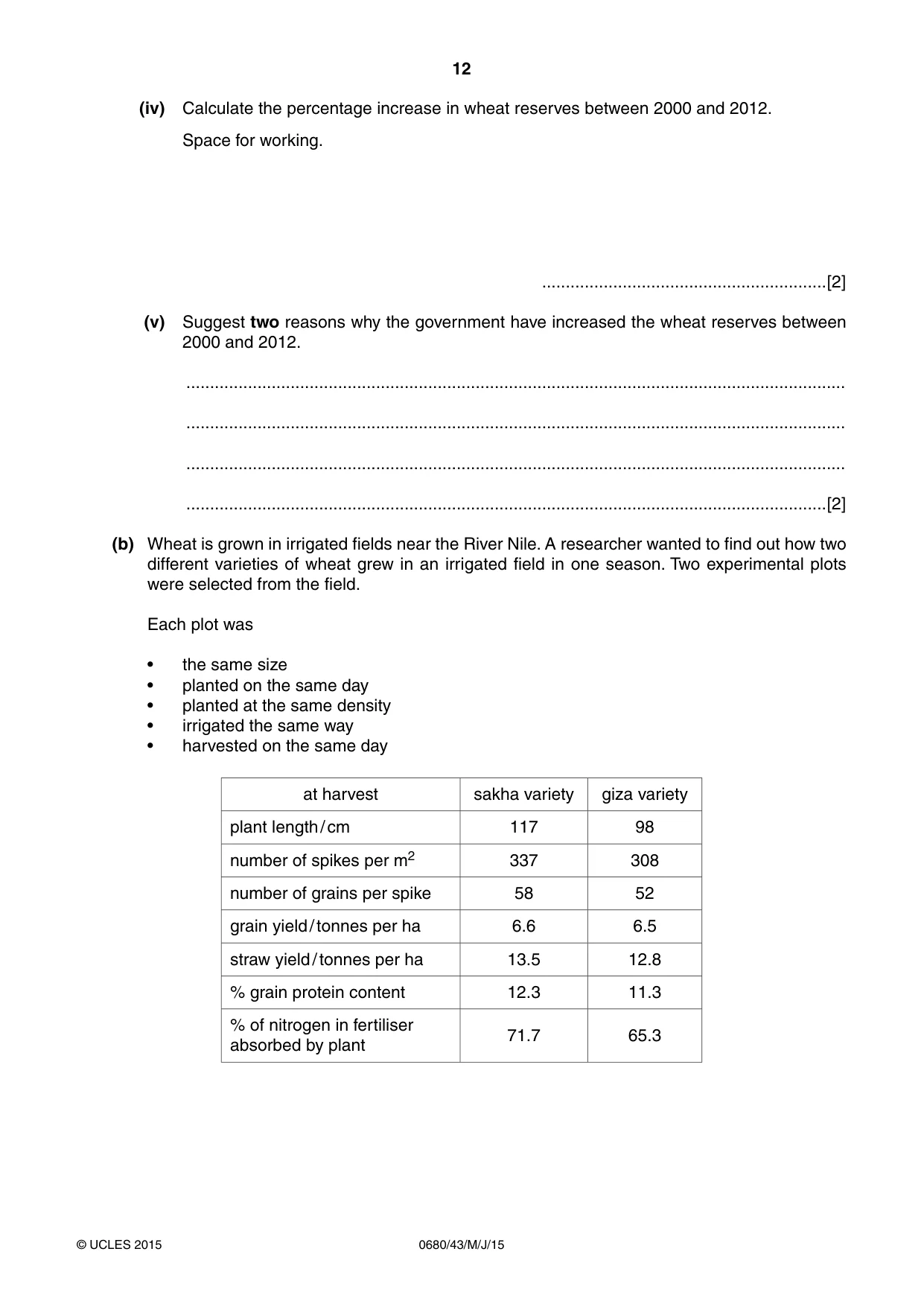 Cambridge IGCSE Environmental Management 0680 2015 May/June Paper 4 · Variant 3 question paper, page 12 of 16