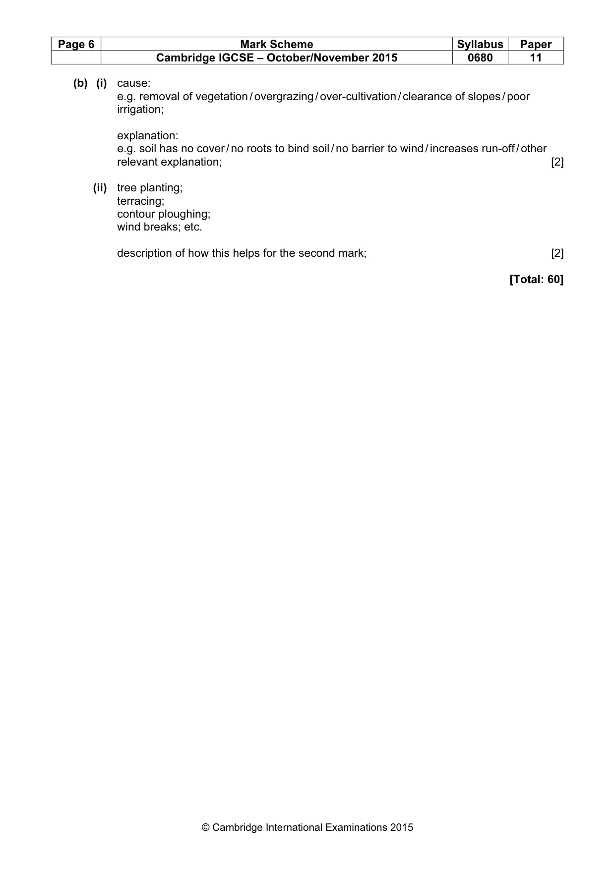 Mark scheme, page 6 of 6