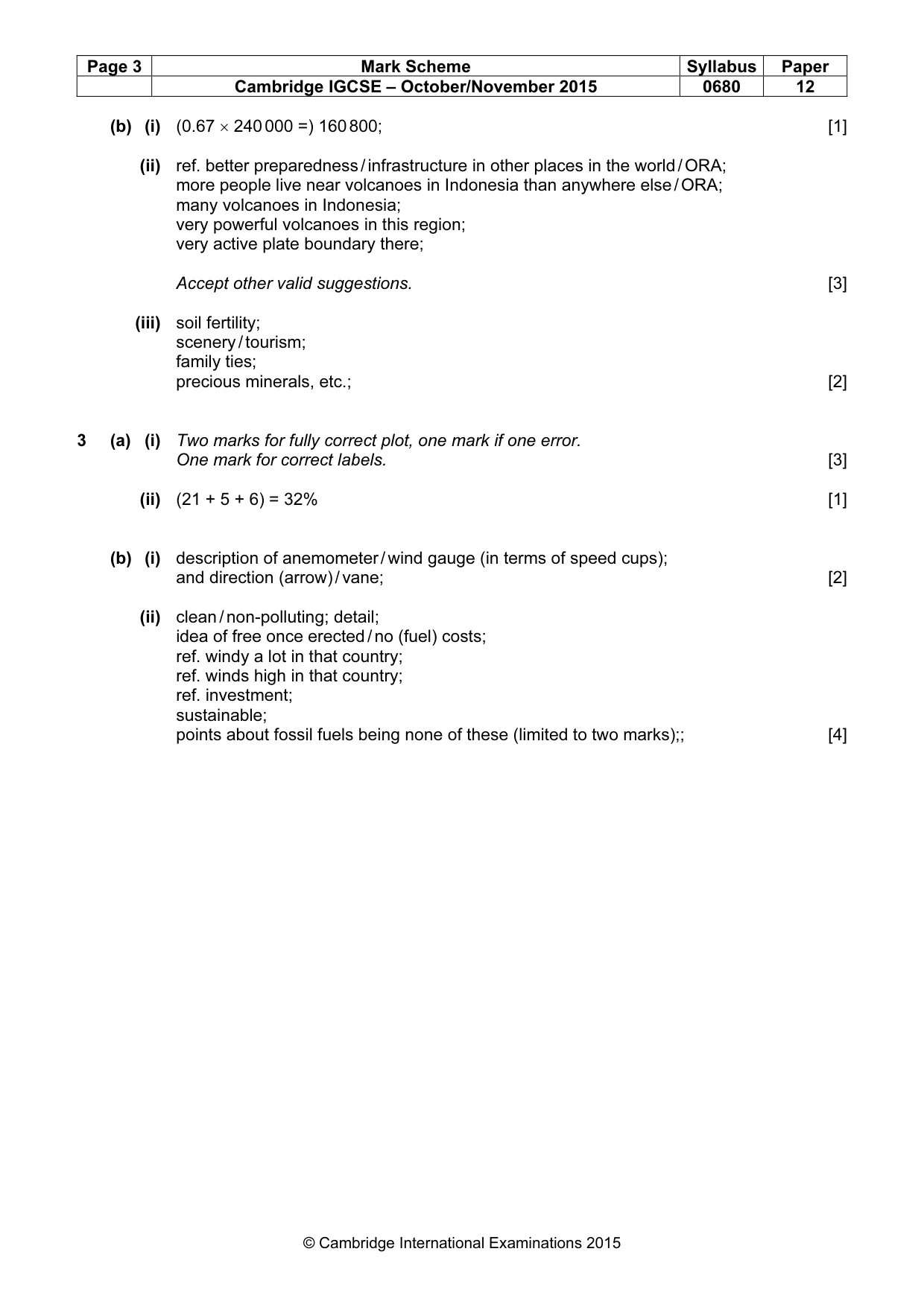 Mark scheme, page 3 of 5