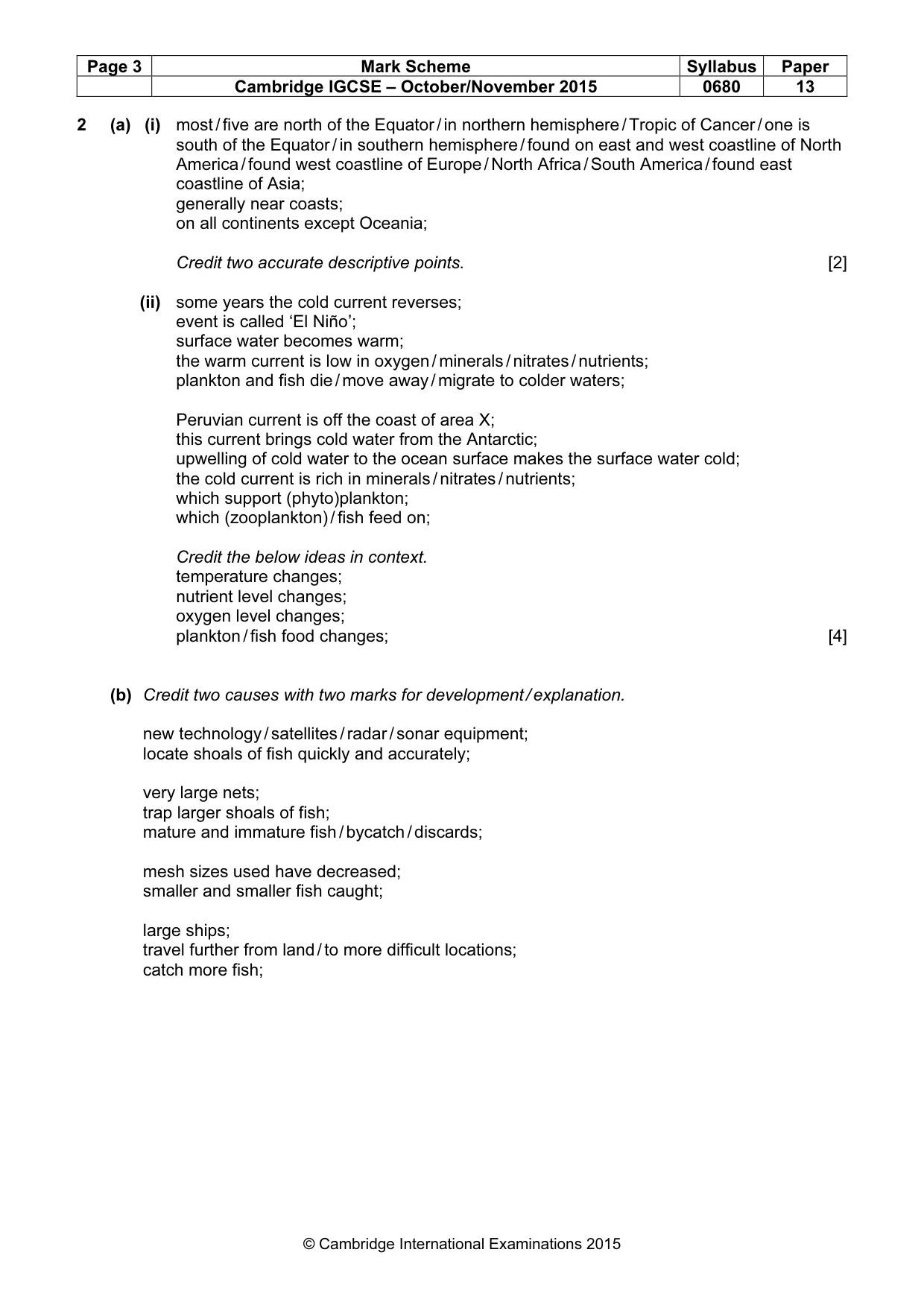 Mark scheme, page 3 of 7