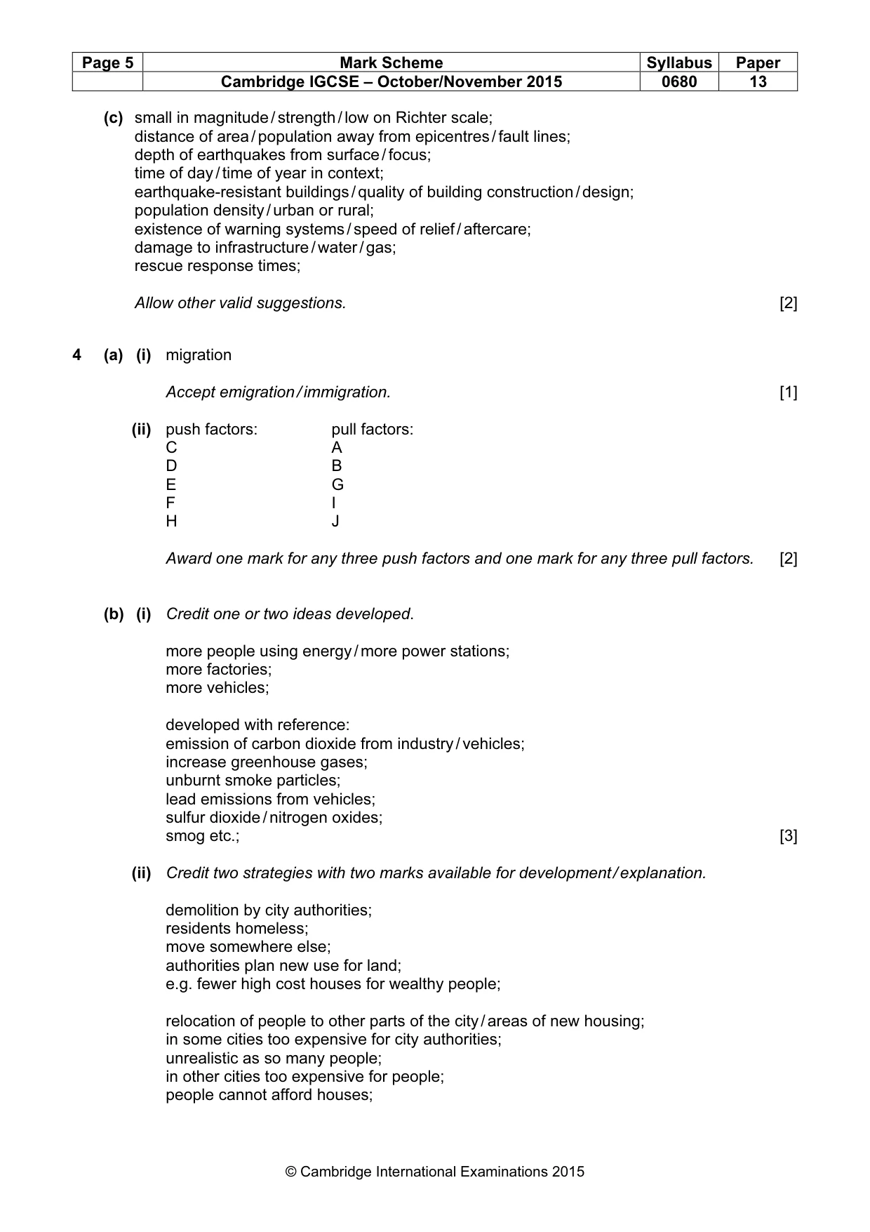 Mark scheme, page 5 of 7