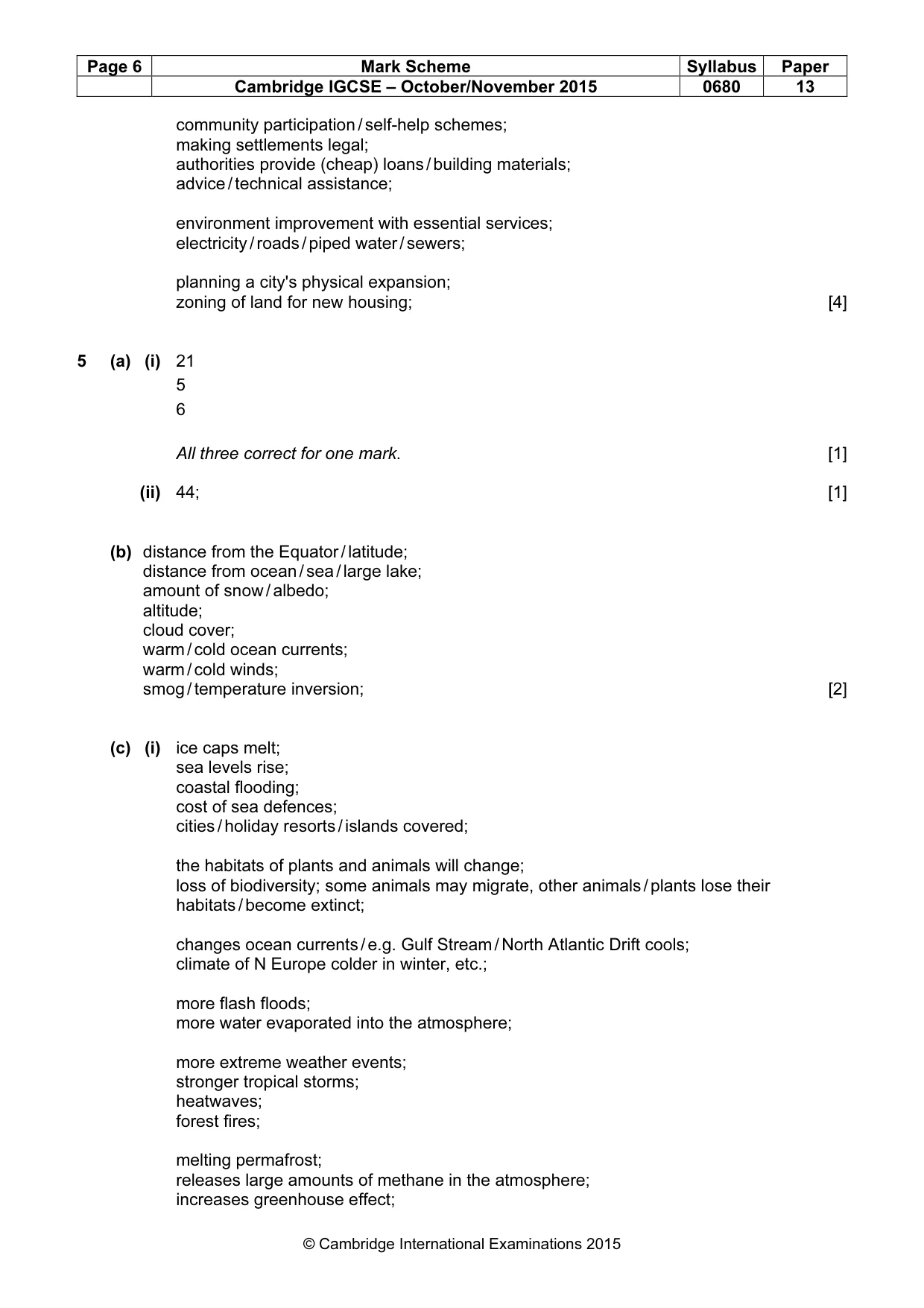 Mark scheme, page 6 of 7