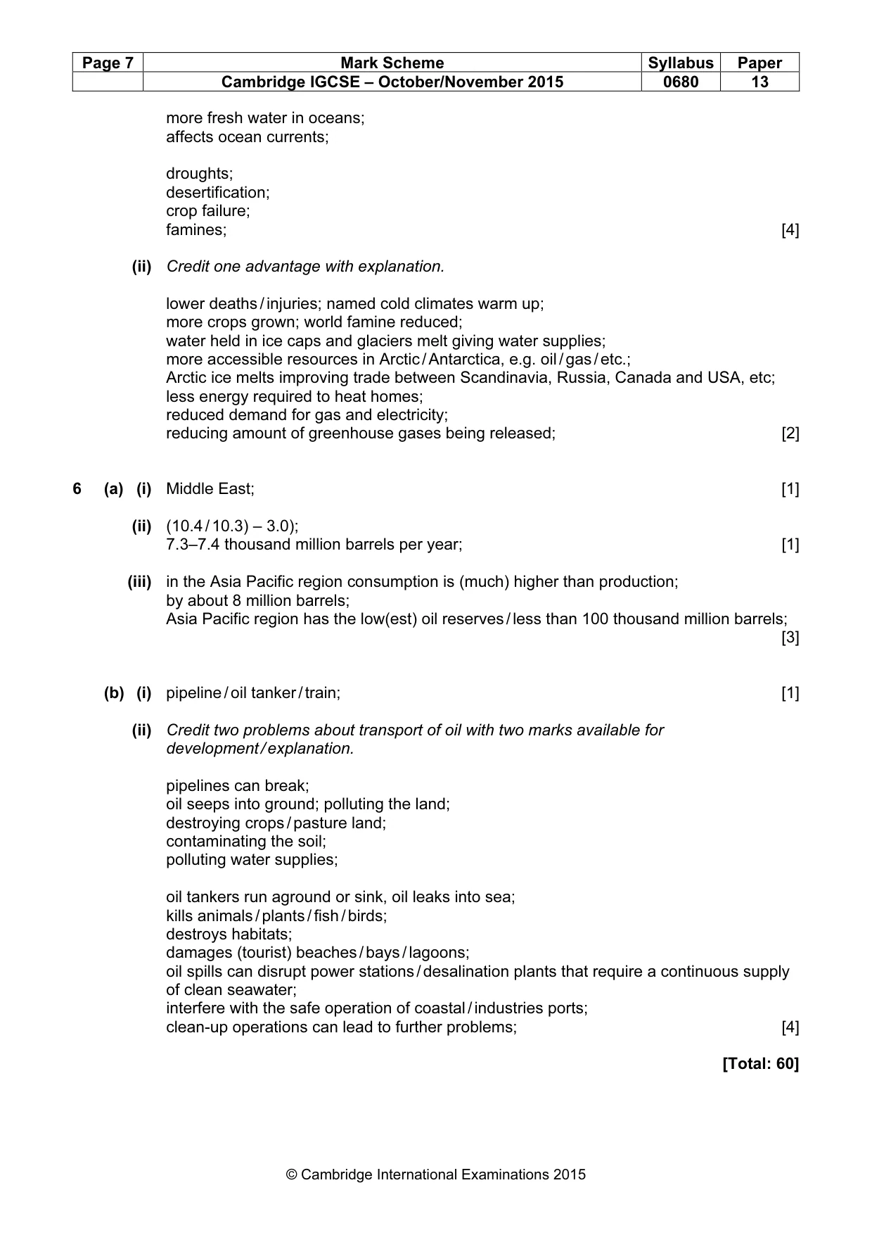 Mark scheme, page 7 of 7