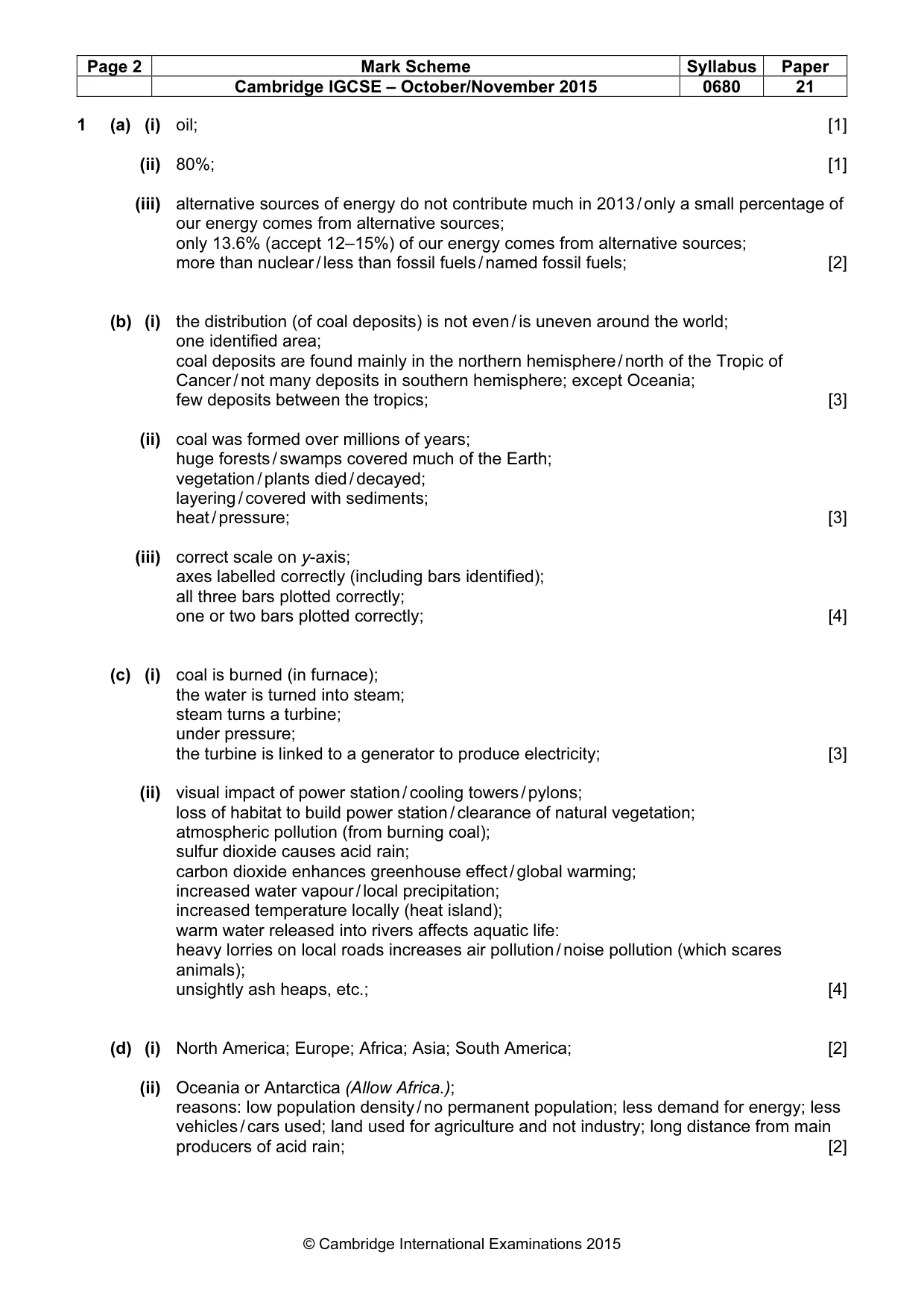Mark scheme, page 2 of 6