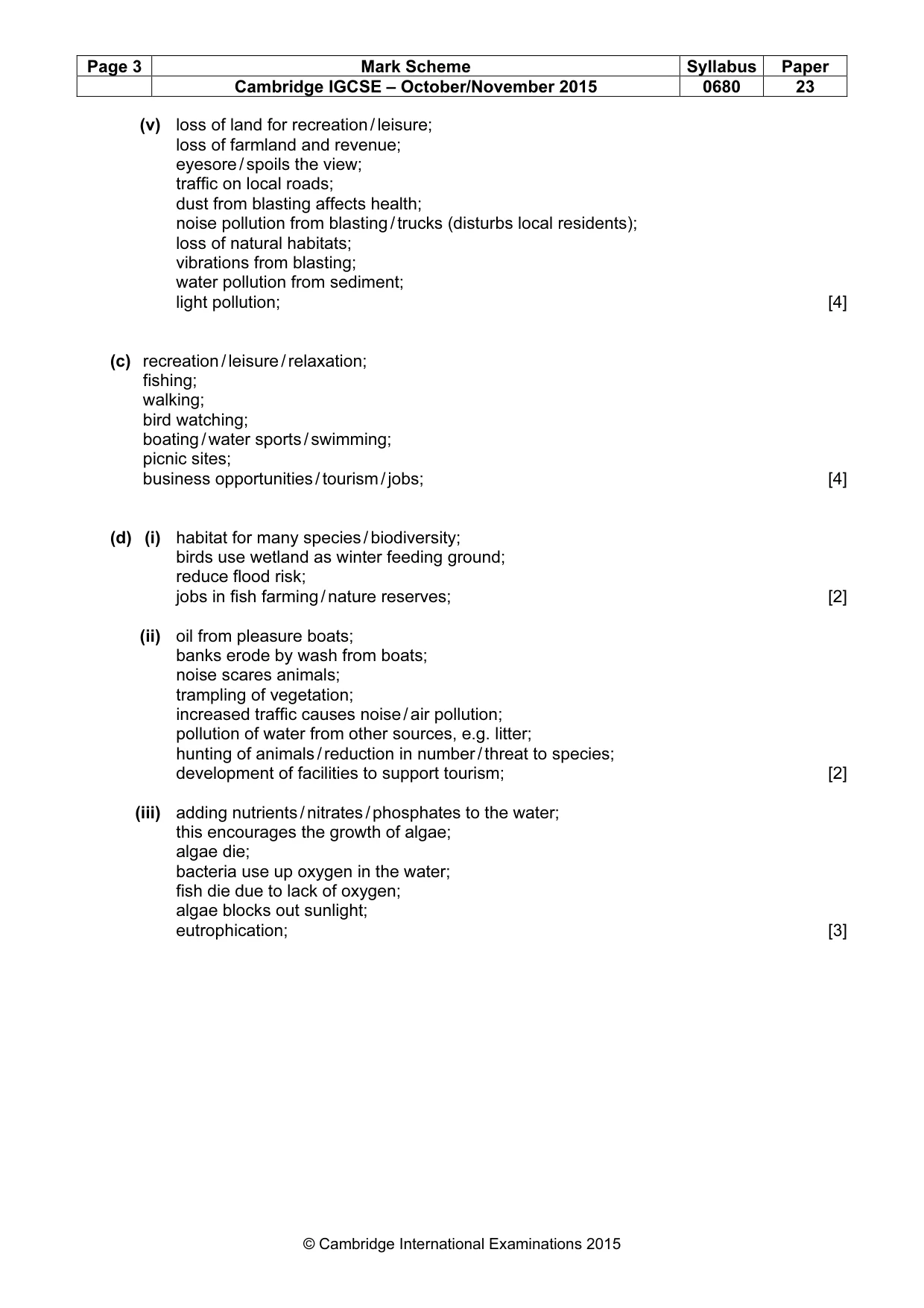 Mark scheme, page 3 of 7