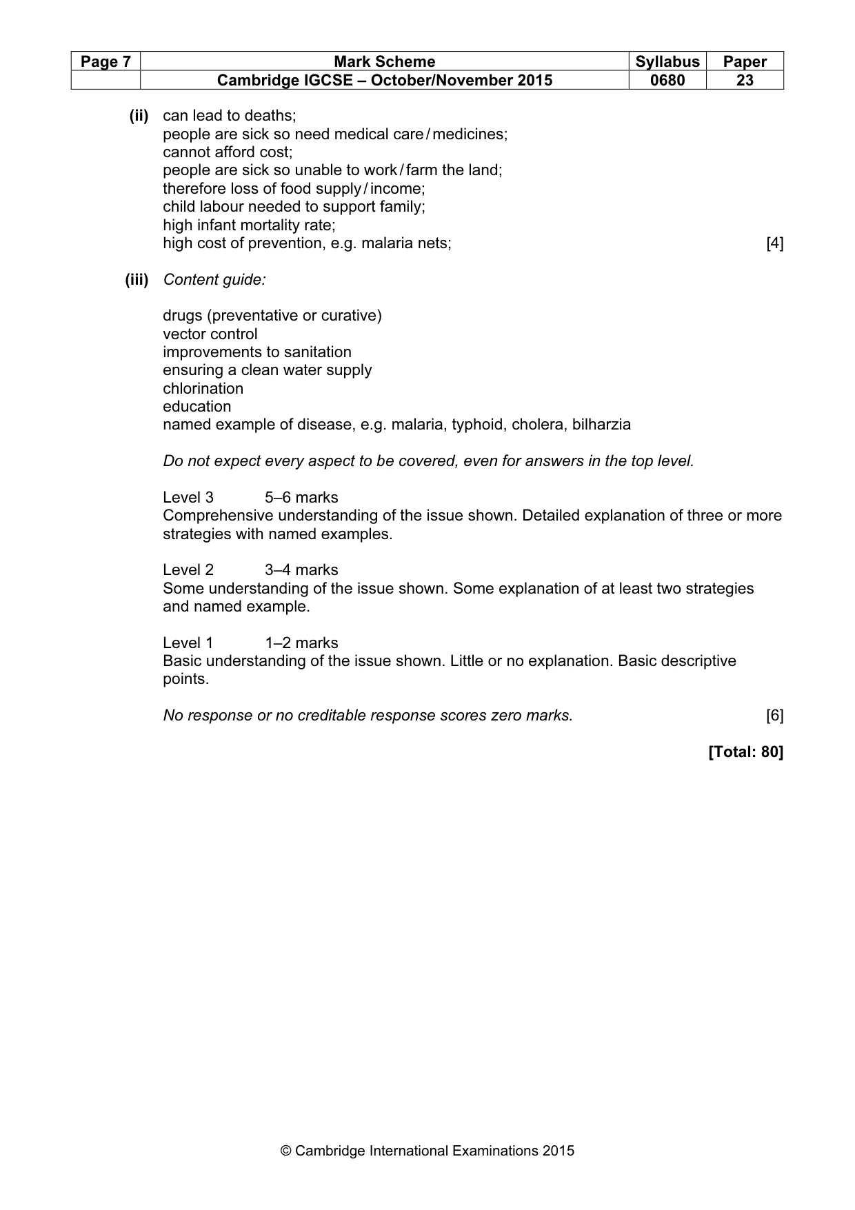 Mark scheme, page 7 of 7