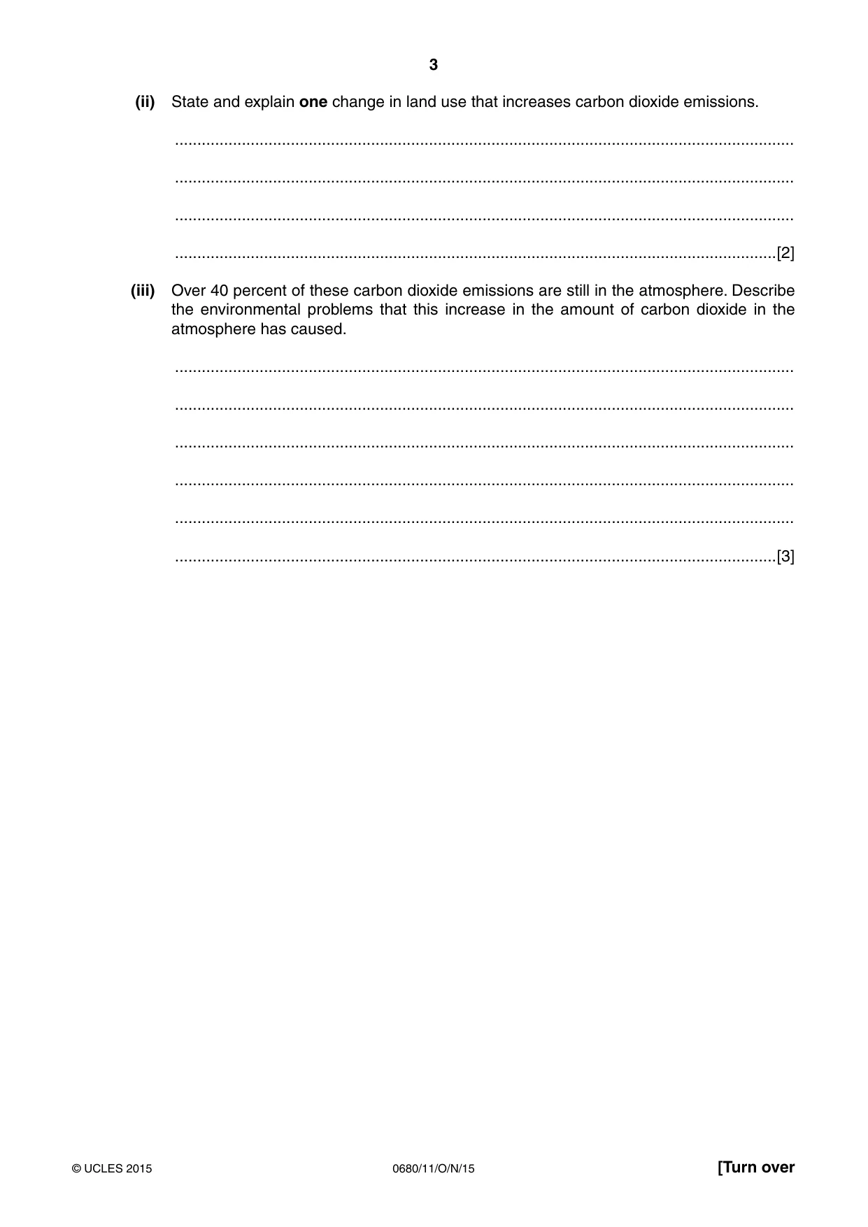 Cambridge IGCSE Environmental Management 0680 2015 Oct/Nov Paper 1 · Variant 1 question paper, page 3 of 16
