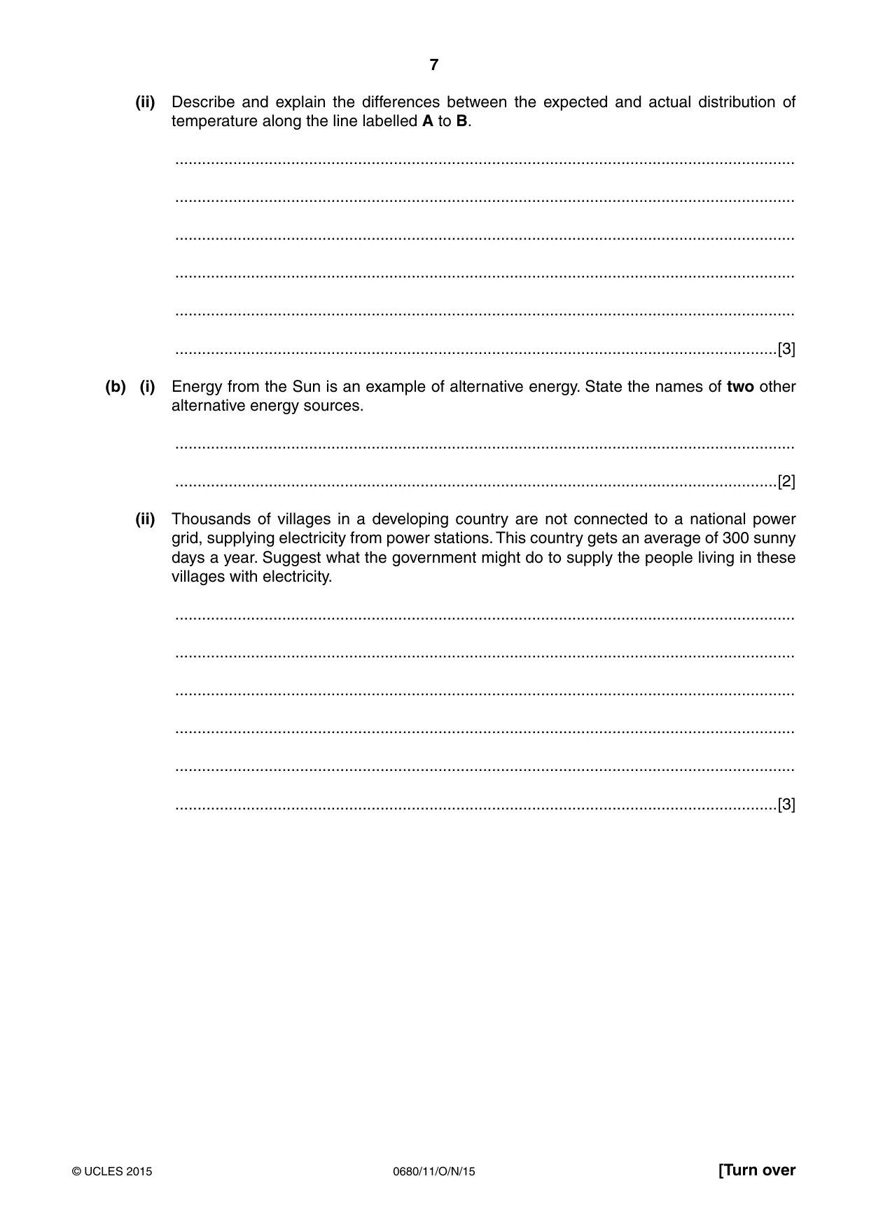 Cambridge IGCSE Environmental Management 0680 2015 Oct/Nov Paper 1 · Variant 1 question paper, page 7 of 16