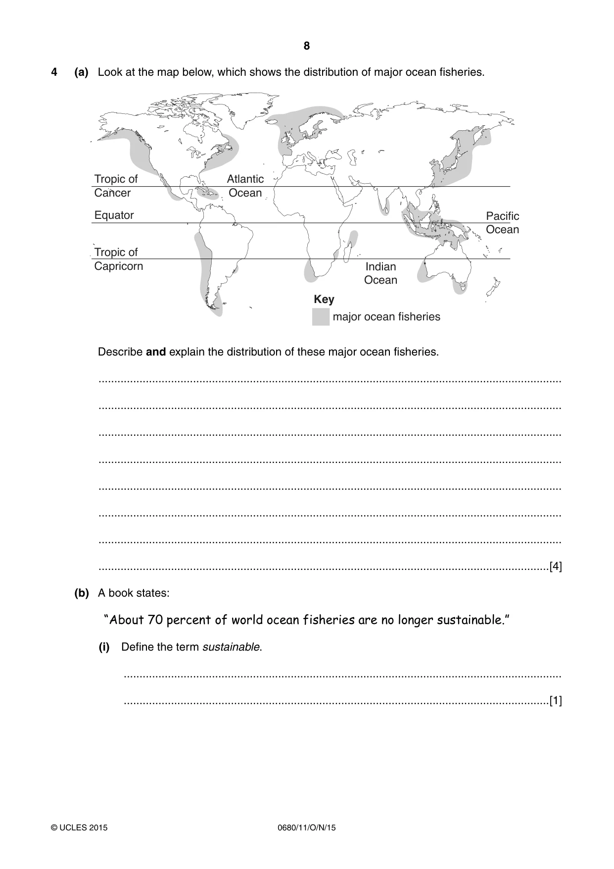 Cambridge IGCSE Environmental Management 0680 2015 Oct/Nov Paper 1 · Variant 1 question paper, page 8 of 16