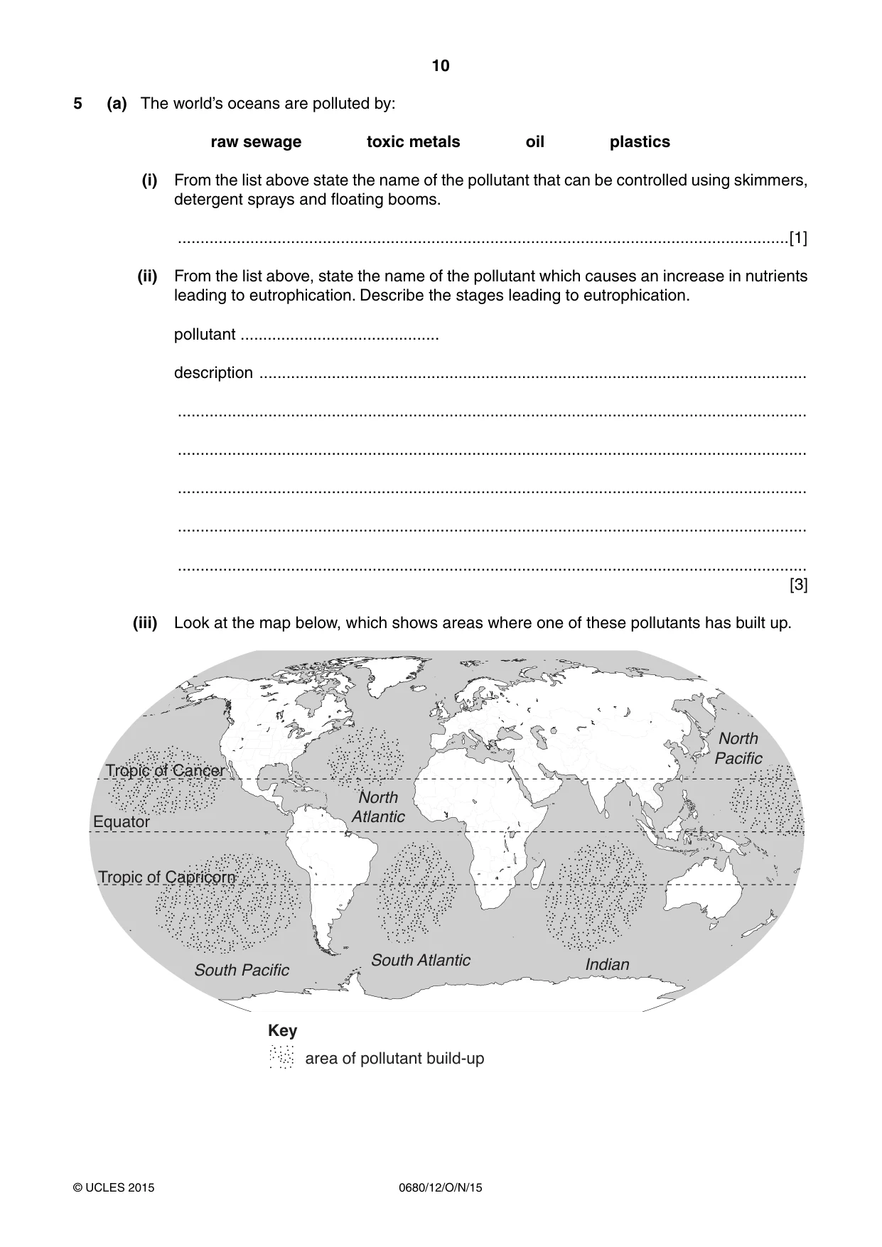 Cambridge IGCSE Environmental Management 0680 2015 Oct/Nov Paper 1 · Variant 2 question paper, page 10 of 16