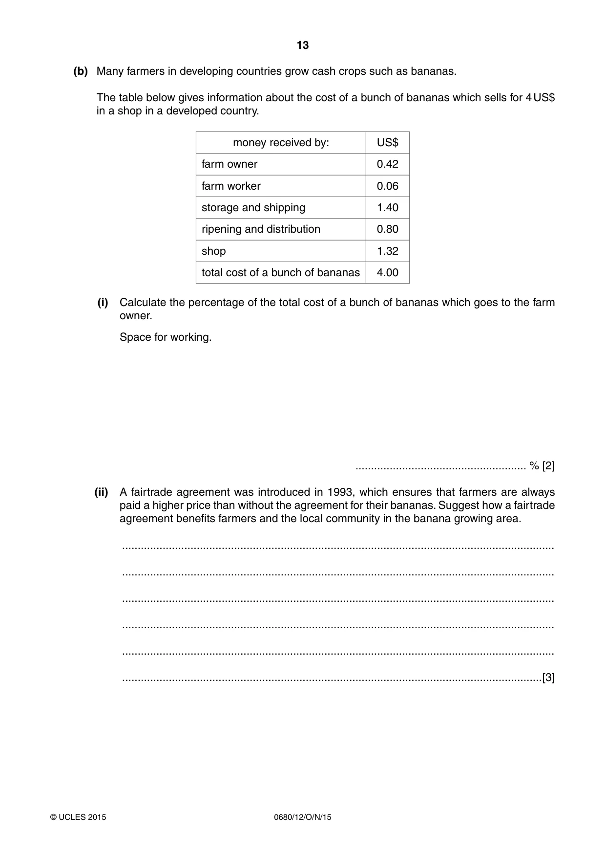 Cambridge IGCSE Environmental Management 0680 2015 Oct/Nov Paper 1 · Variant 2 question paper, page 13 of 16