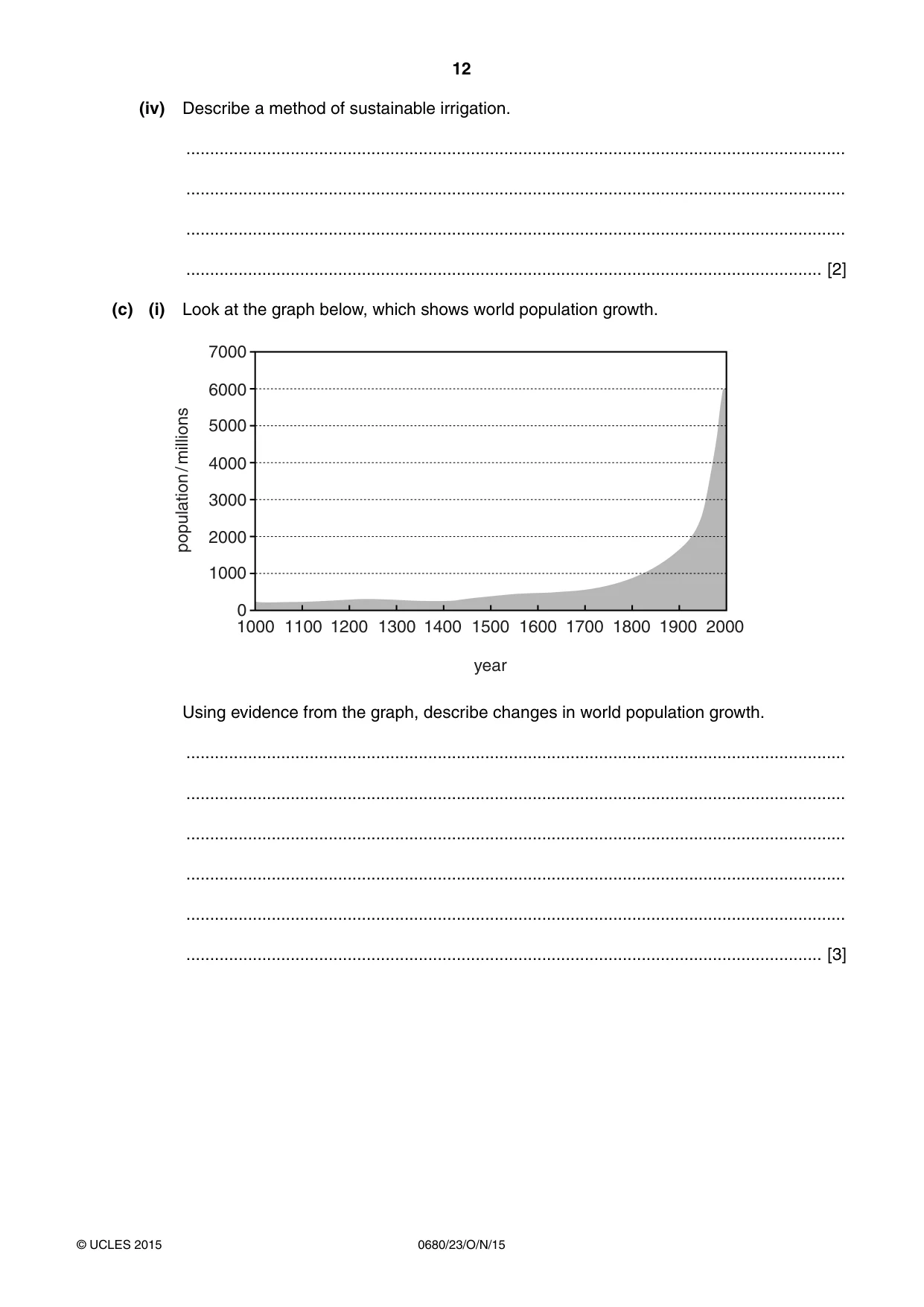 Cambridge IGCSE Environmental Management 0680 2015 Oct/Nov Paper 2 · Variant 3 question paper, page 12 of 16