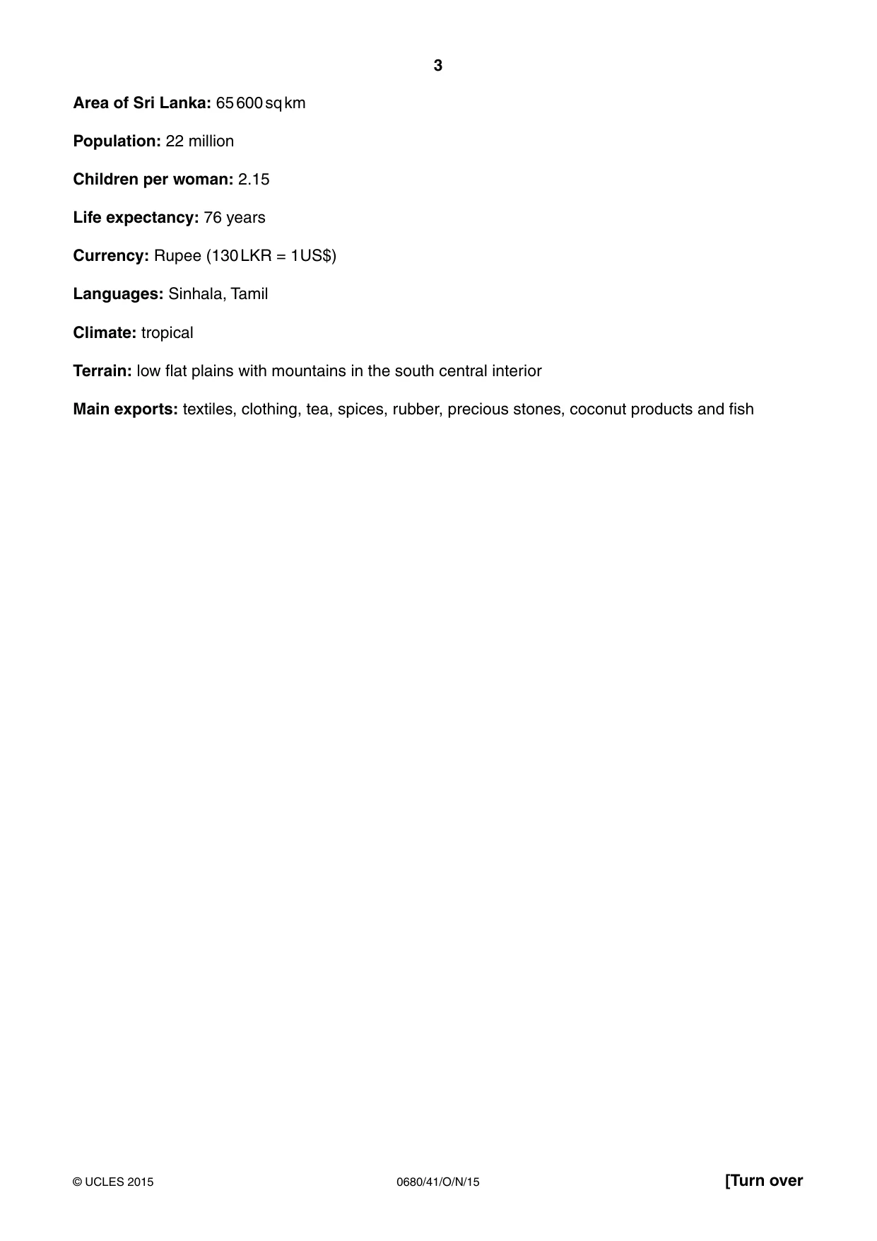 Cambridge IGCSE Environmental Management 0680 2015 Oct/Nov Paper 4 · Variant 1 question paper, page 3 of 16