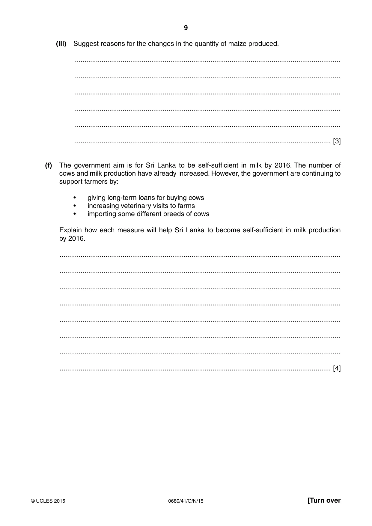 Cambridge IGCSE Environmental Management 0680 2015 Oct/Nov Paper 4 · Variant 1 question paper, page 9 of 16