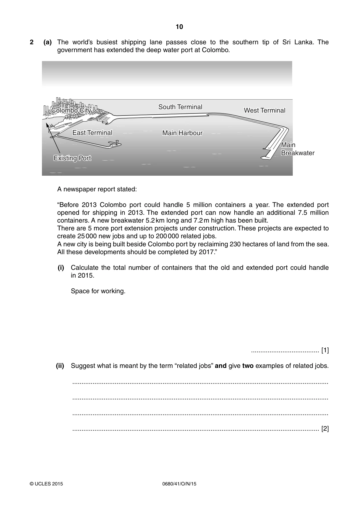 Cambridge IGCSE Environmental Management 0680 2015 Oct/Nov Paper 4 · Variant 1 question paper, page 10 of 16