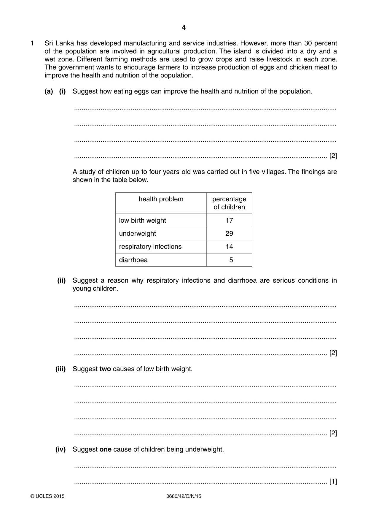 Cambridge IGCSE Environmental Management 0680 2015 Oct/Nov Paper 4 · Variant 2 question paper, page 4 of 16