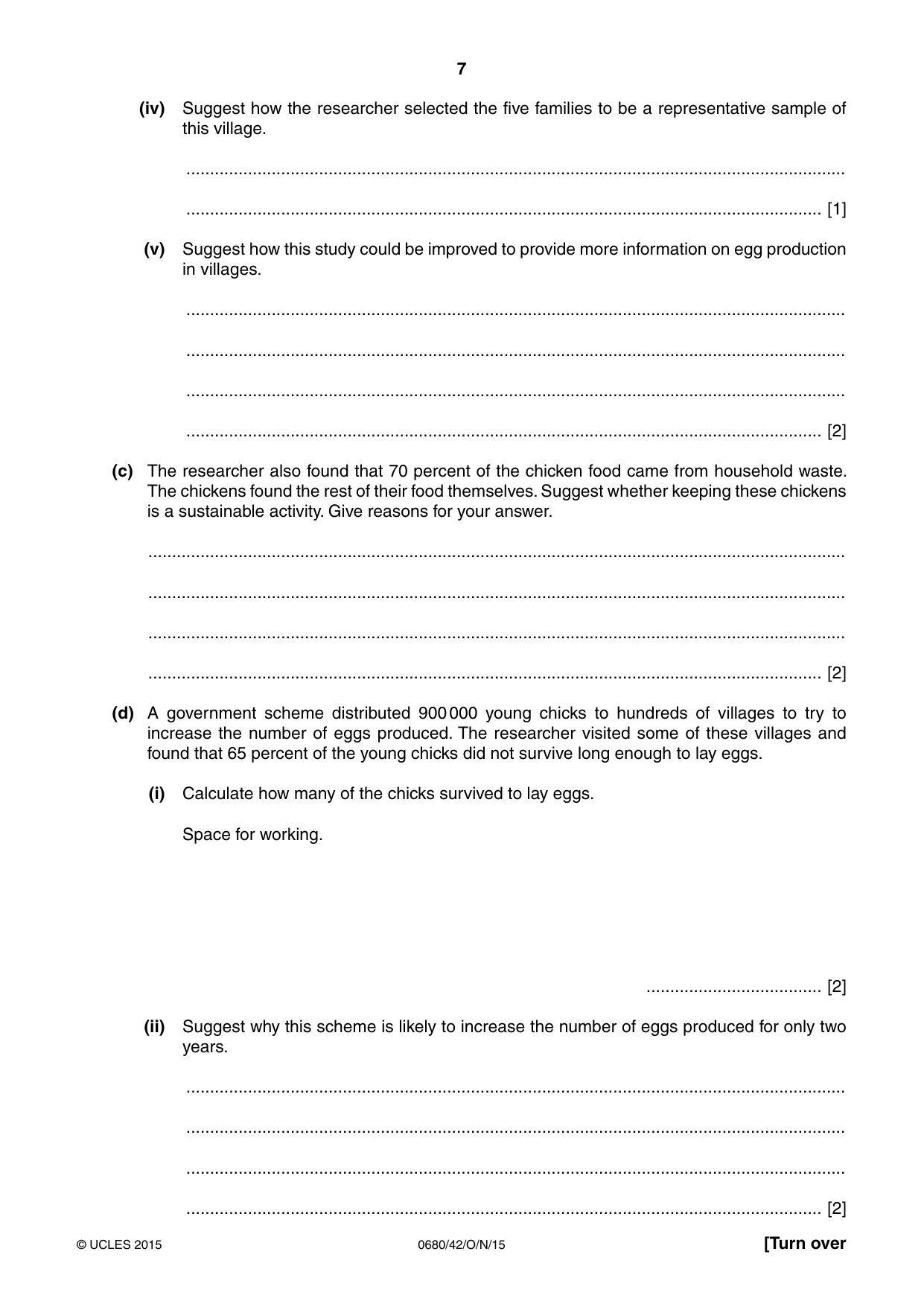 Cambridge IGCSE Environmental Management 0680 2015 Oct/Nov Paper 4 · Variant 2 question paper, page 7 of 16