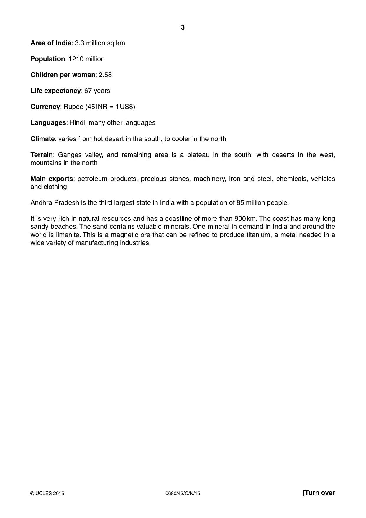 Cambridge IGCSE Environmental Management 0680 2015 Oct/Nov Paper 4 · Variant 3 question paper, page 3 of 20