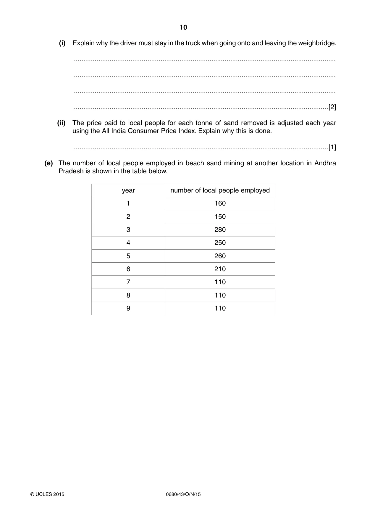 Cambridge IGCSE Environmental Management 0680 2015 Oct/Nov Paper 4 · Variant 3 question paper, page 10 of 20
