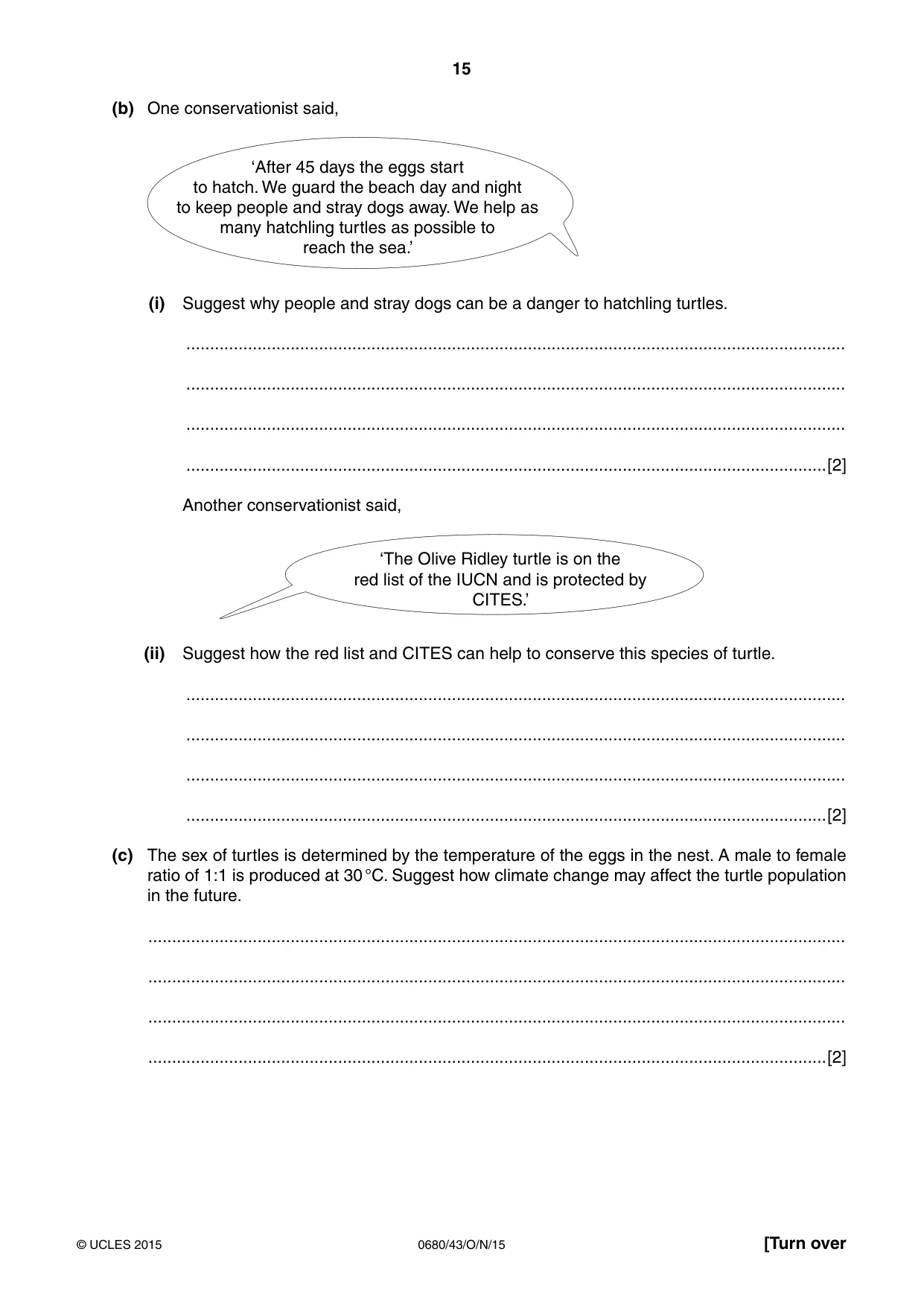 Cambridge IGCSE Environmental Management 0680 2015 Oct/Nov Paper 4 · Variant 3 question paper, page 15 of 20