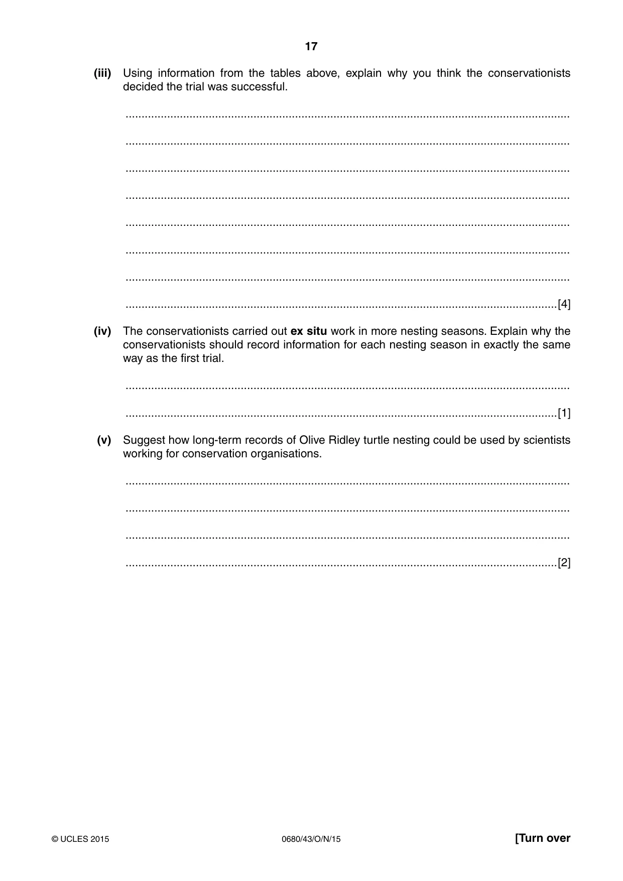 Cambridge IGCSE Environmental Management 0680 2015 Oct/Nov Paper 4 · Variant 3 question paper, page 17 of 20