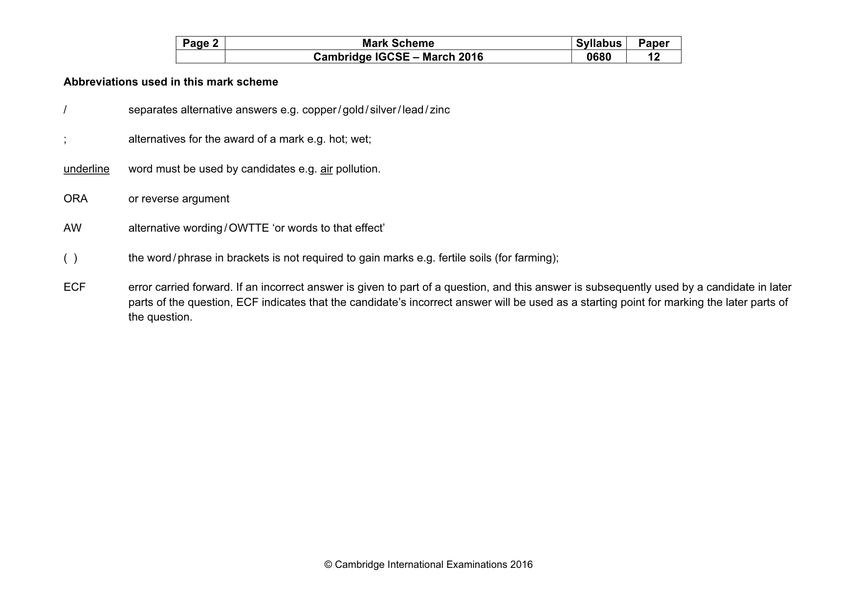 Mark scheme, page 2 of 12