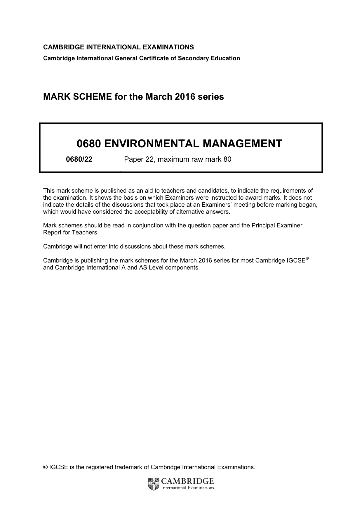 Mark scheme, page 1 of 10