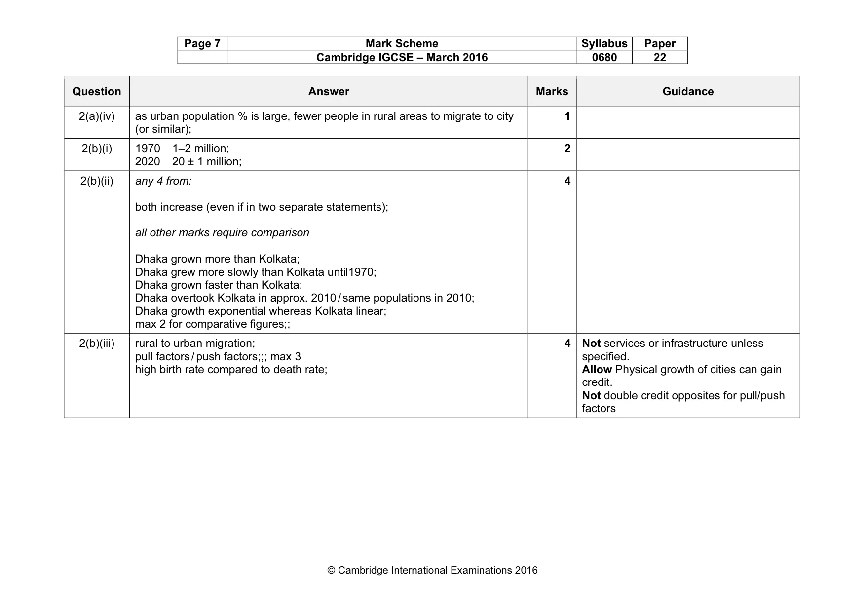 Mark scheme, page 7 of 10