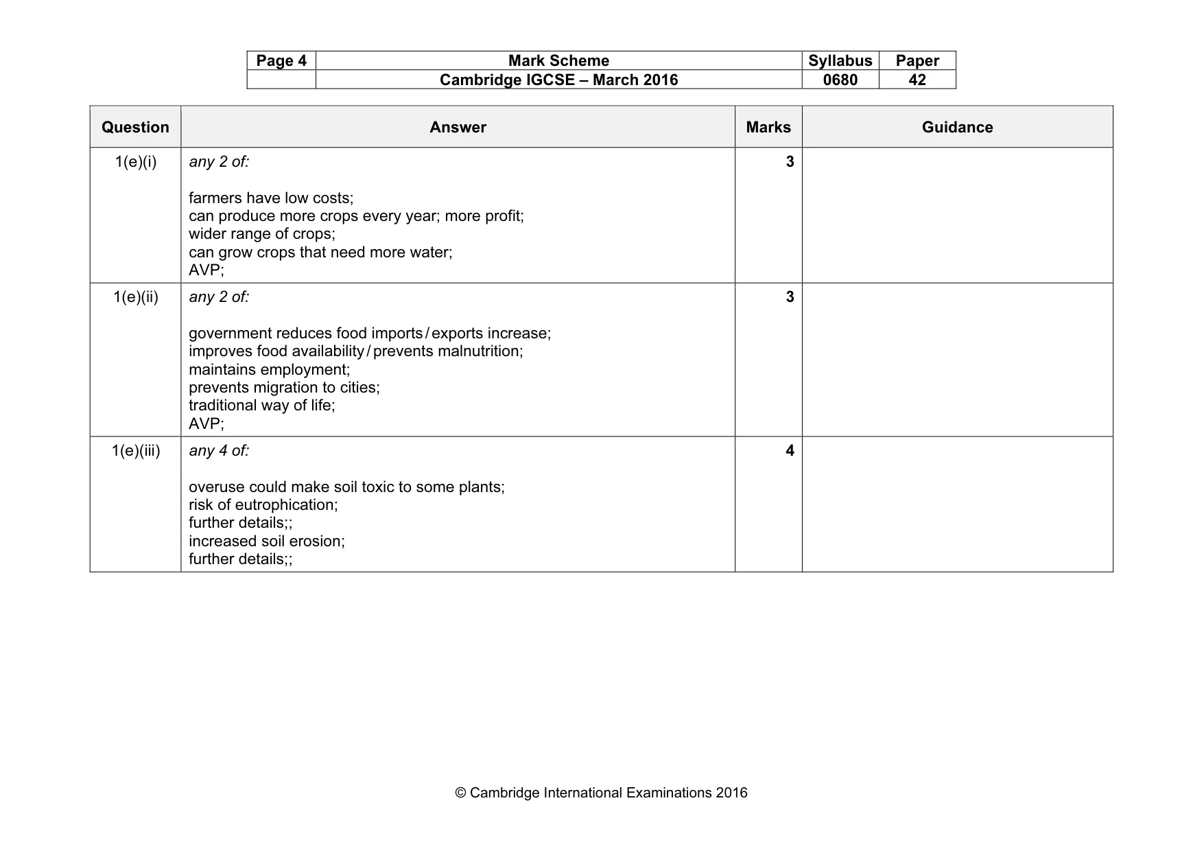 Mark scheme, page 4 of 6