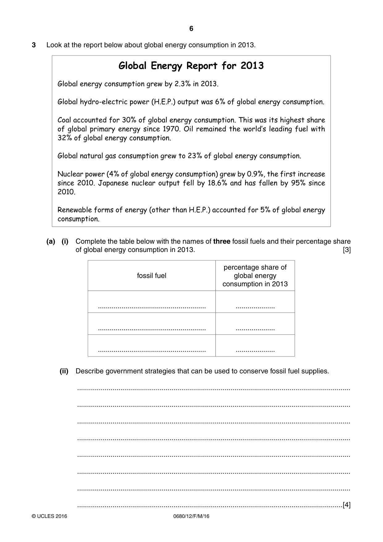 Cambridge IGCSE Environmental Management 0680 2016 Feb/March Paper 1 · Variant 2 question paper, page 6 of 16