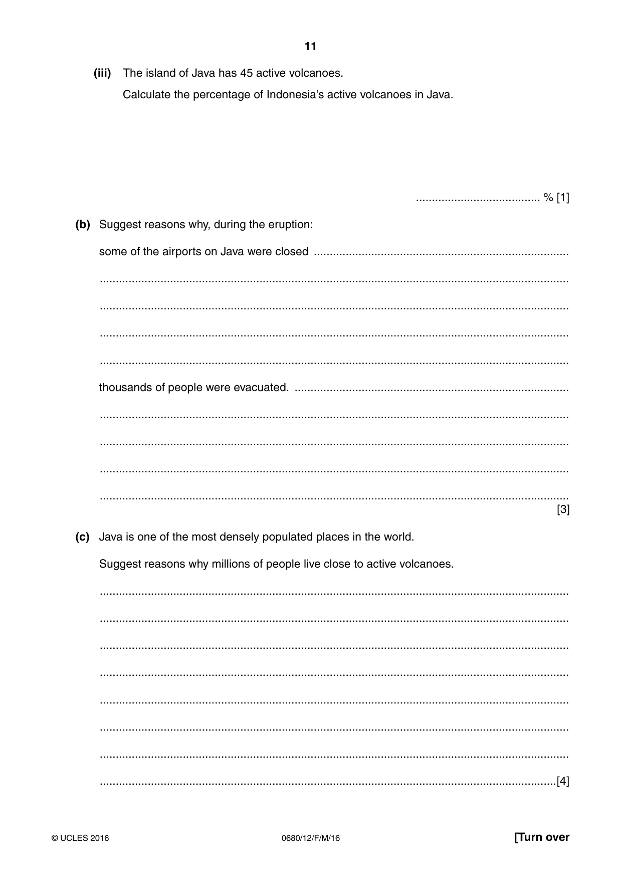 Cambridge IGCSE Environmental Management 0680 2016 Feb/March Paper 1 · Variant 2 question paper, page 11 of 16