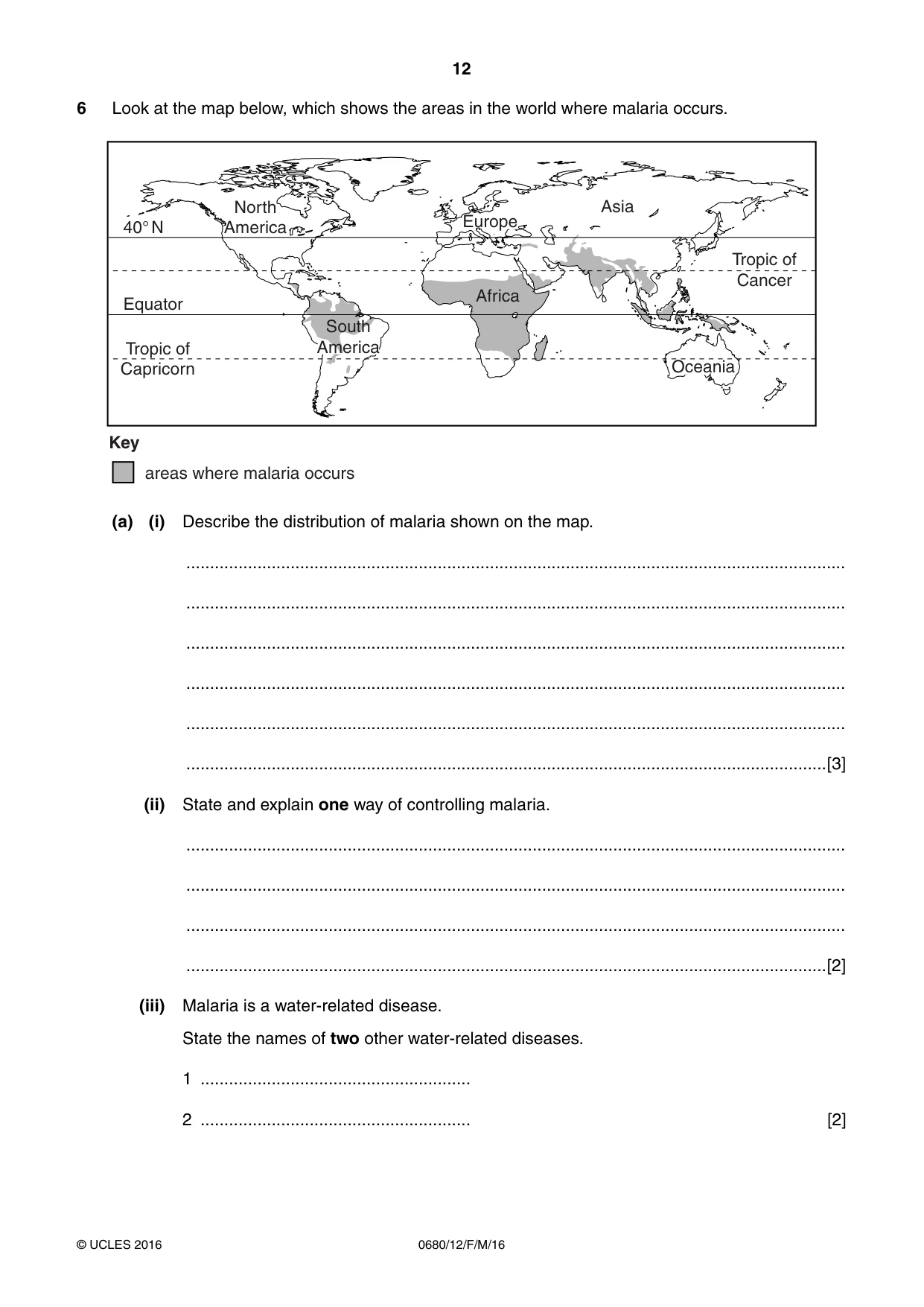 Cambridge IGCSE Environmental Management 0680 2016 Feb/March Paper 1 · Variant 2 question paper, page 12 of 16