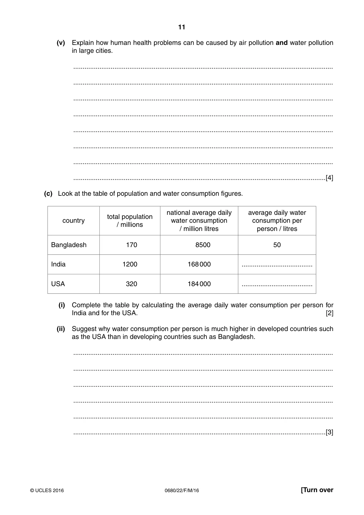 Cambridge IGCSE Environmental Management 0680 2016 Feb/March Paper 2 · Variant 2 question paper, page 11 of 12
