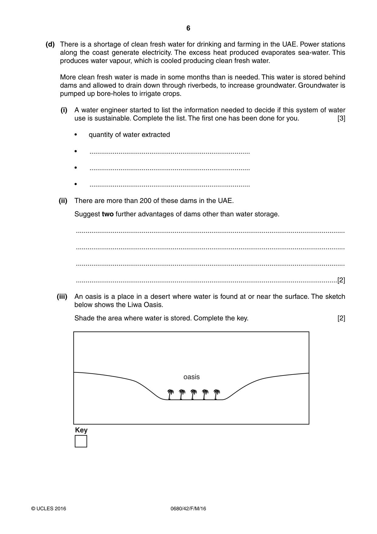 Cambridge IGCSE Environmental Management 0680 2016 Feb/March Paper 4 · Variant 2 question paper, page 6 of 16