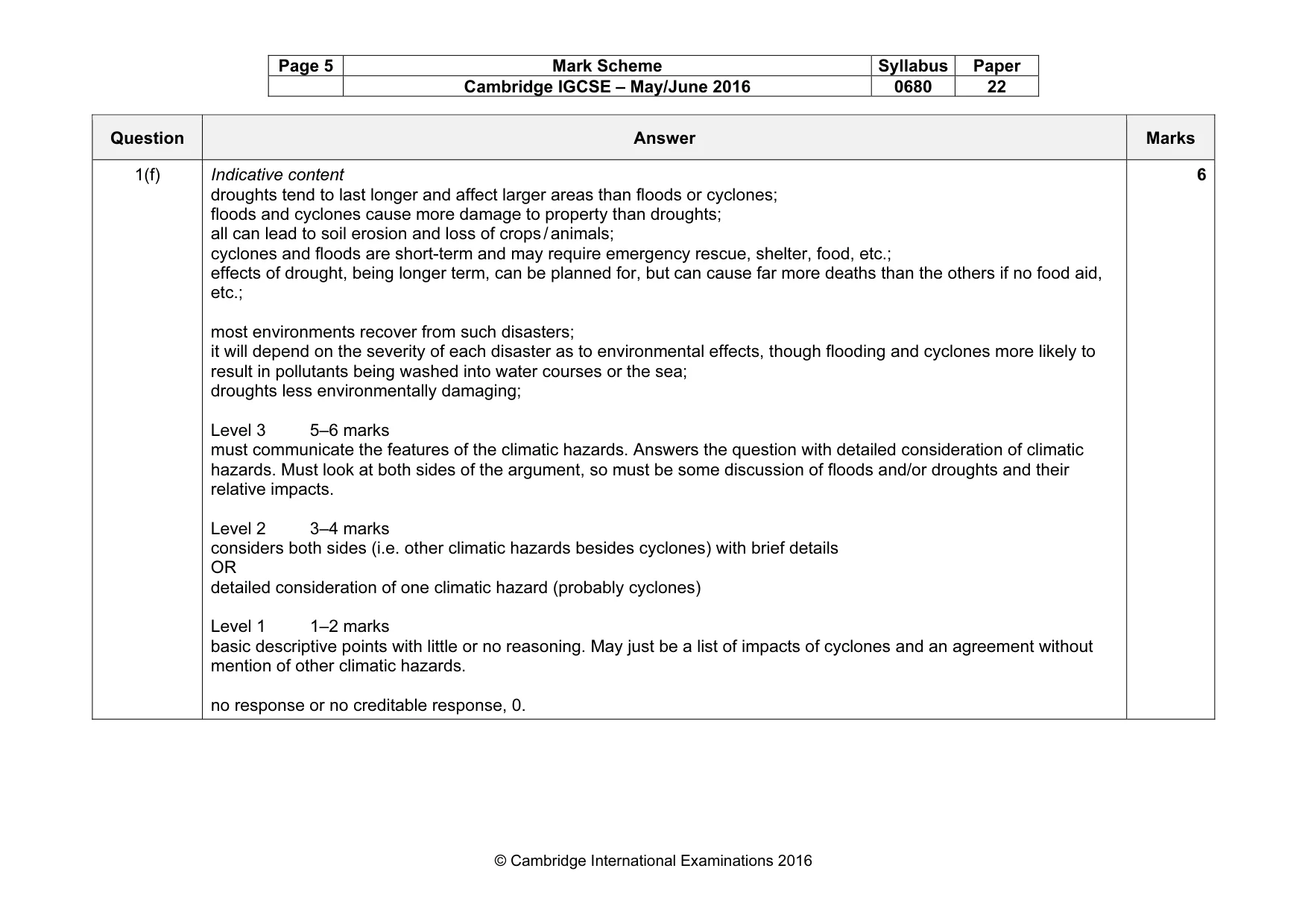 Mark scheme, page 5 of 8