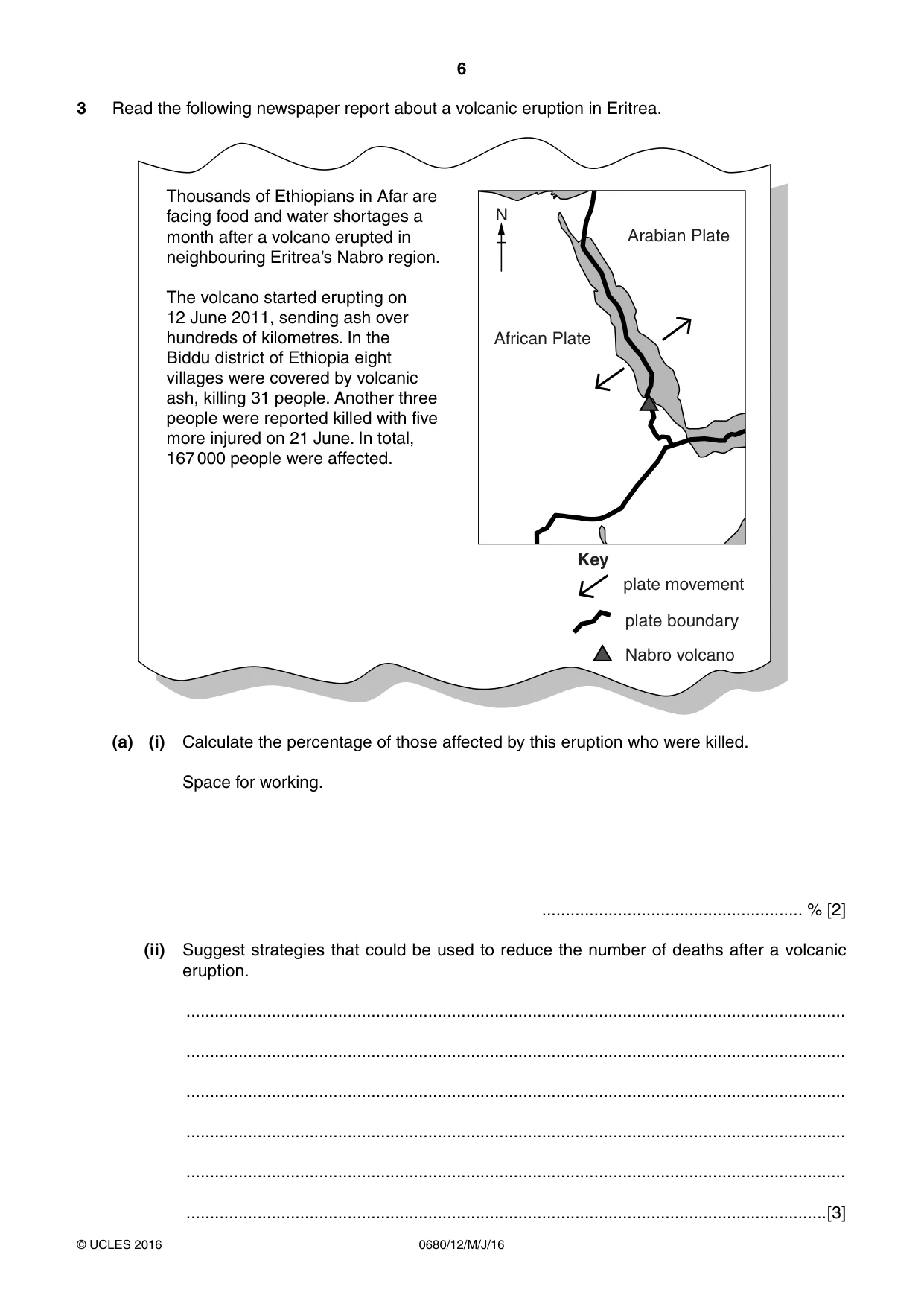 Cambridge IGCSE Environmental Management 0680 2016 May/June Paper 1 · Variant 2 question paper, page 6 of 16