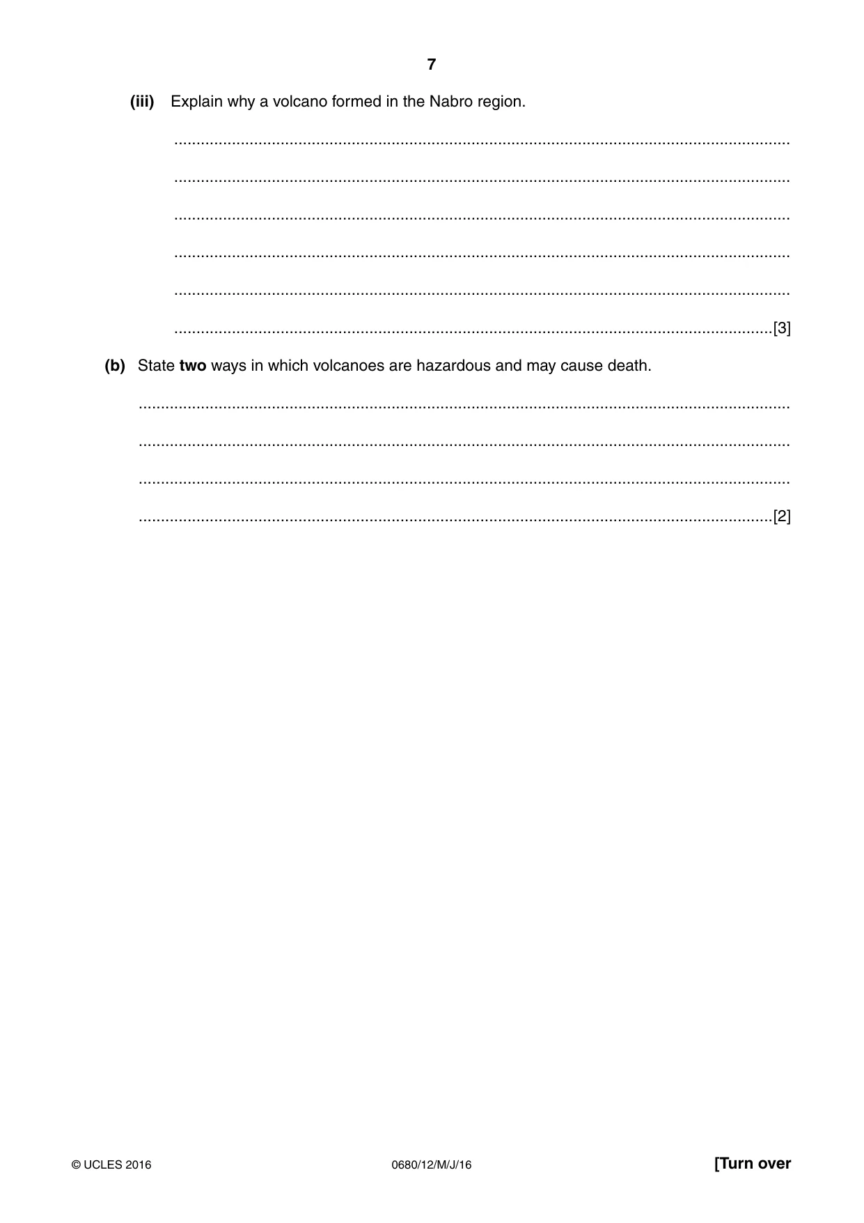 Cambridge IGCSE Environmental Management 0680 2016 May/June Paper 1 · Variant 2 question paper, page 7 of 16