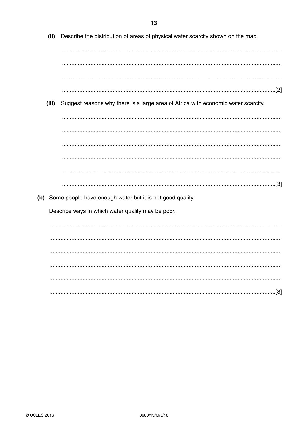 Cambridge IGCSE Environmental Management 0680 2016 May/June Paper 1 · Variant 3 question paper, page 13 of 16