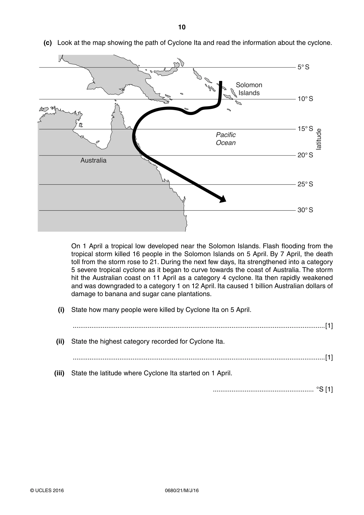 Cambridge IGCSE Environmental Management 0680 2016 May/June Paper 2 · Variant 1 question paper, page 10 of 16