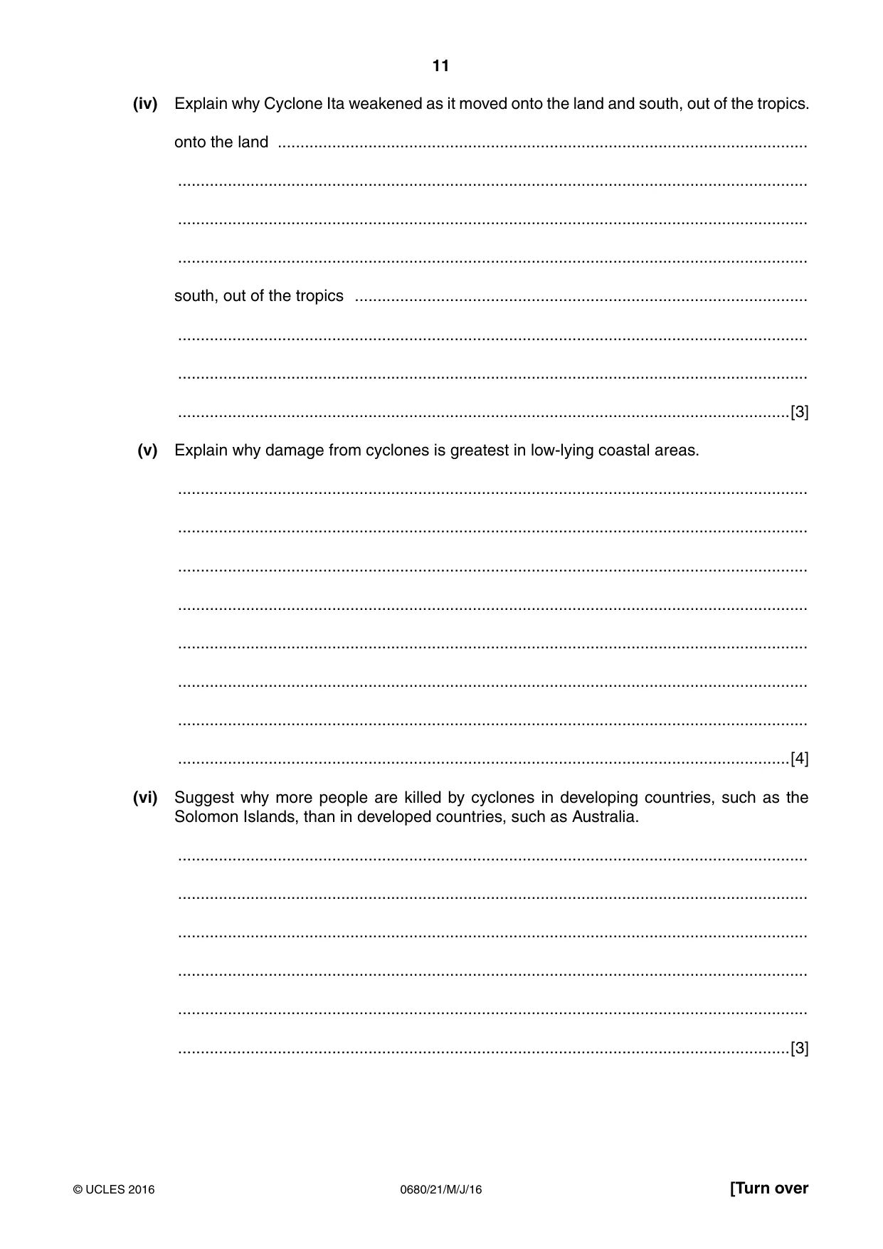 Cambridge IGCSE Environmental Management 0680 2016 May/June Paper 2 · Variant 1 question paper, page 11 of 16