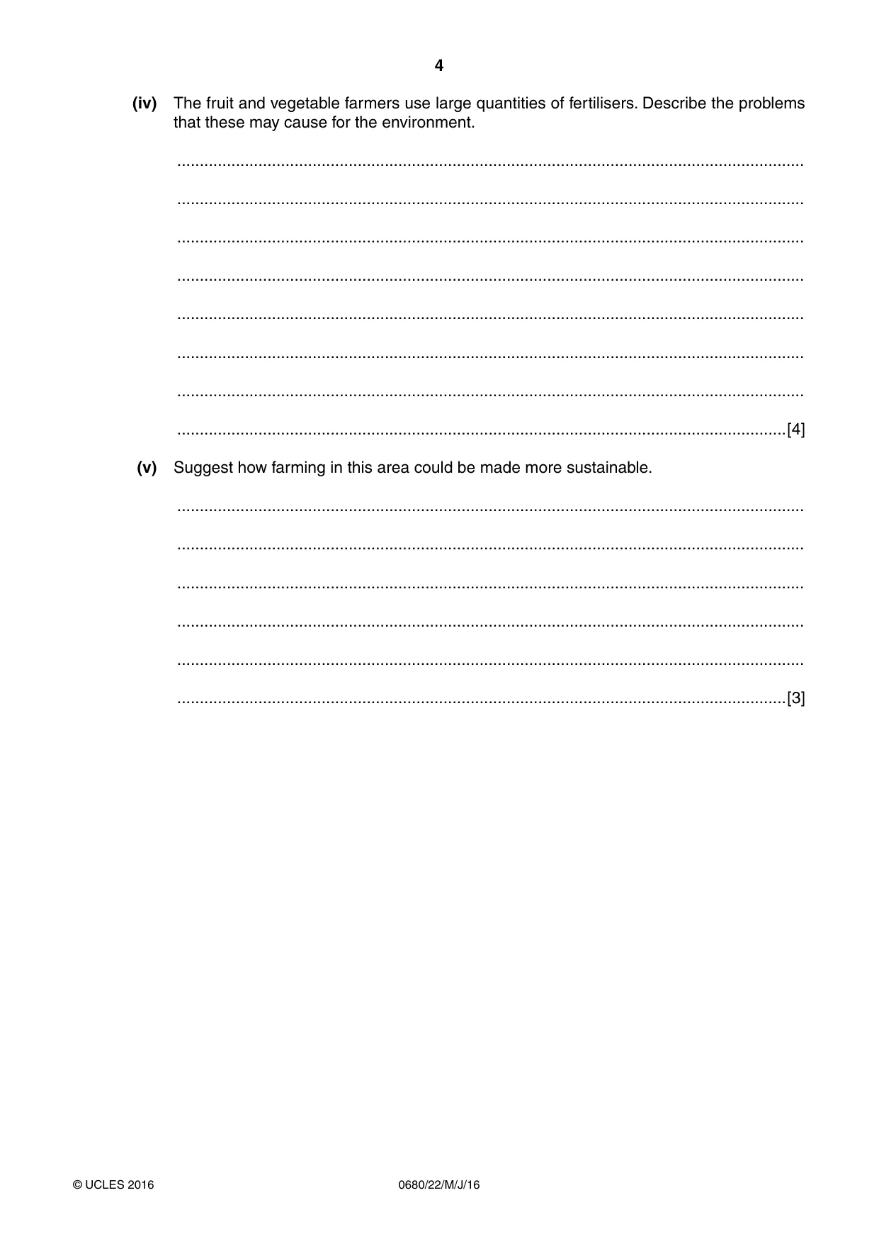 Cambridge IGCSE Environmental Management 0680 2016 May/June Paper 2 · Variant 2 question paper, page 4 of 16