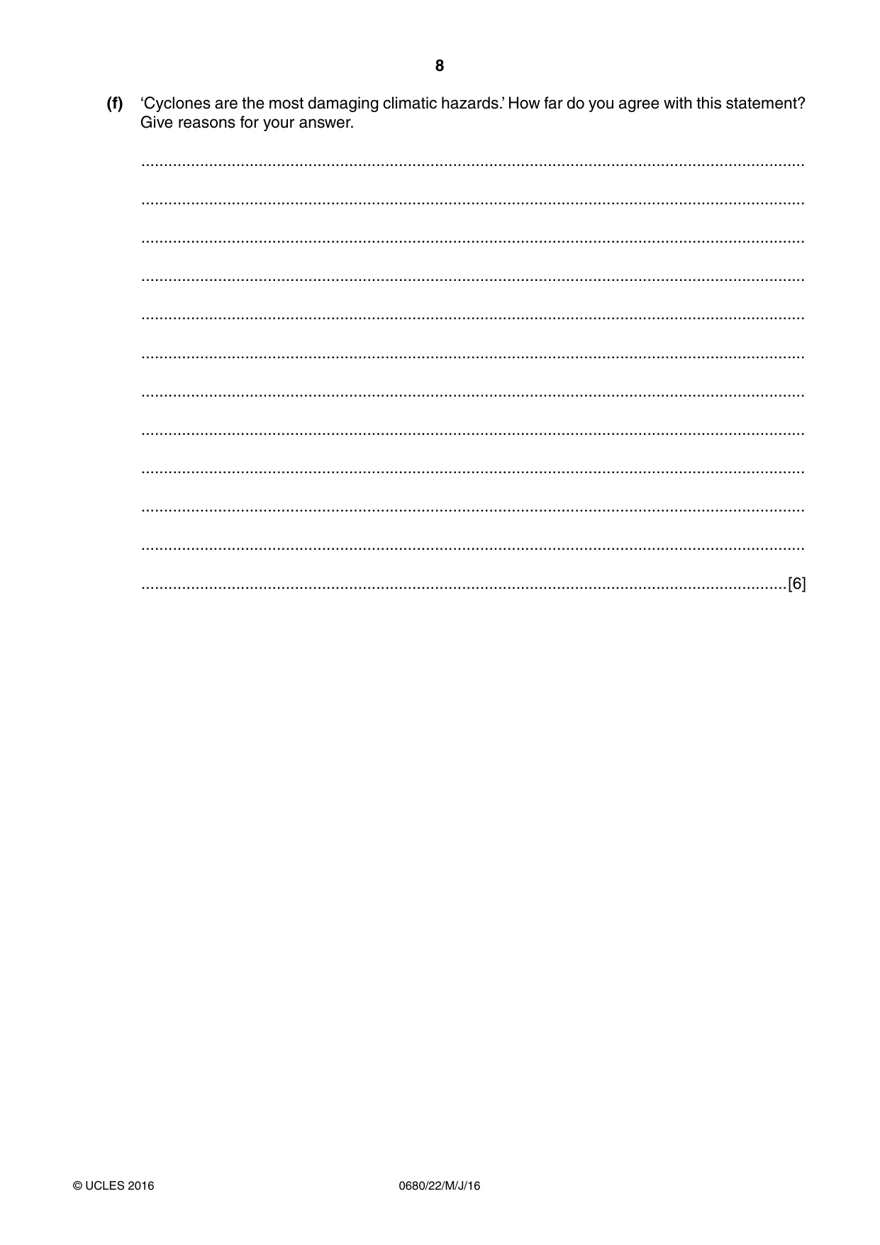 Cambridge IGCSE Environmental Management 0680 2016 May/June Paper 2 · Variant 2 question paper, page 8 of 16