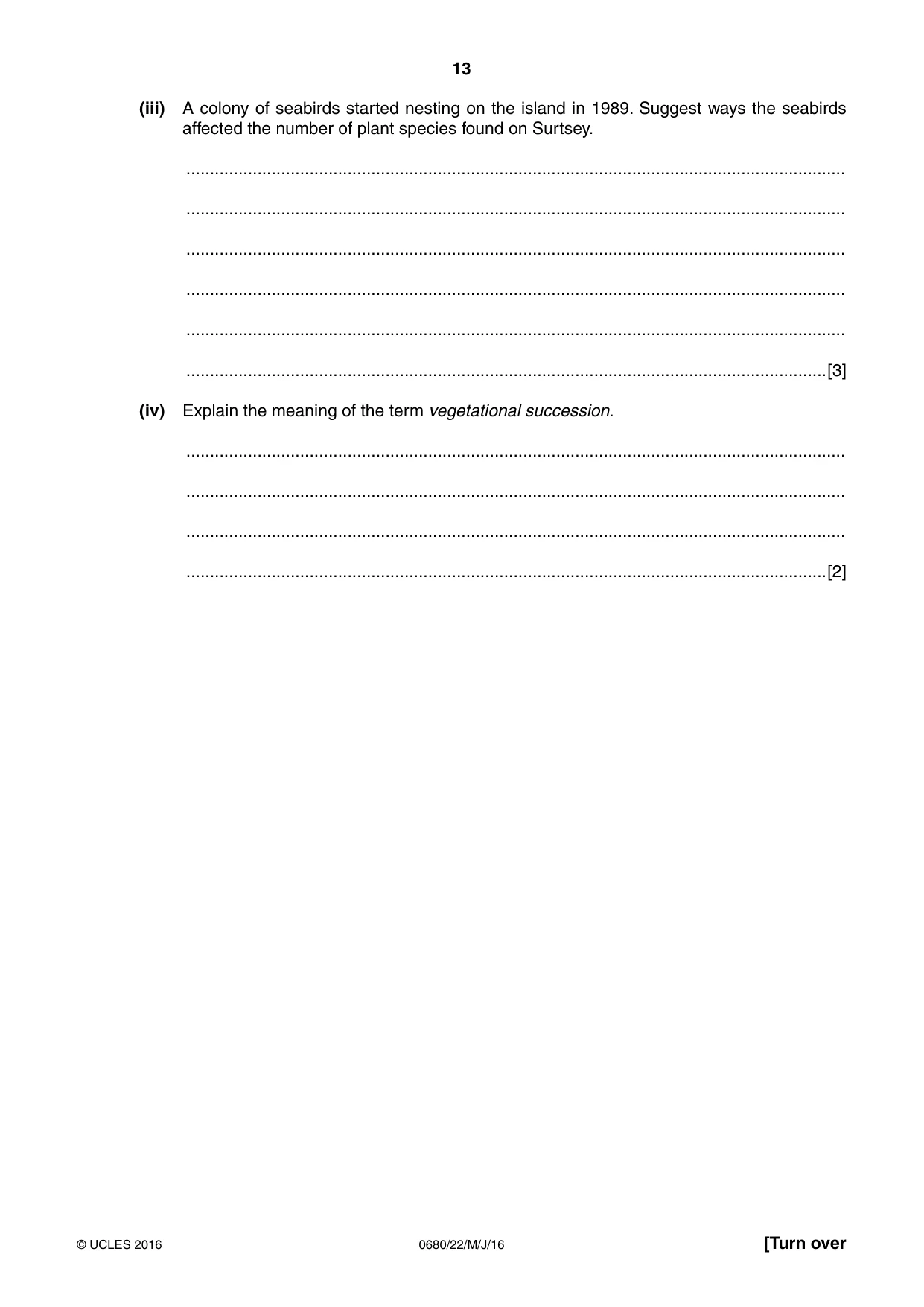 Cambridge IGCSE Environmental Management 0680 2016 May/June Paper 2 · Variant 2 question paper, page 13 of 16
