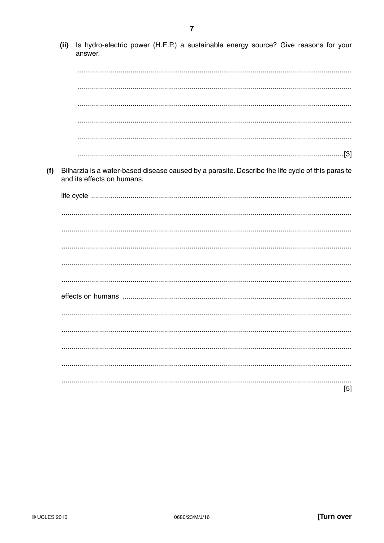Cambridge IGCSE Environmental Management 0680 2016 May/June Paper 2 · Variant 3 question paper, page 7 of 16